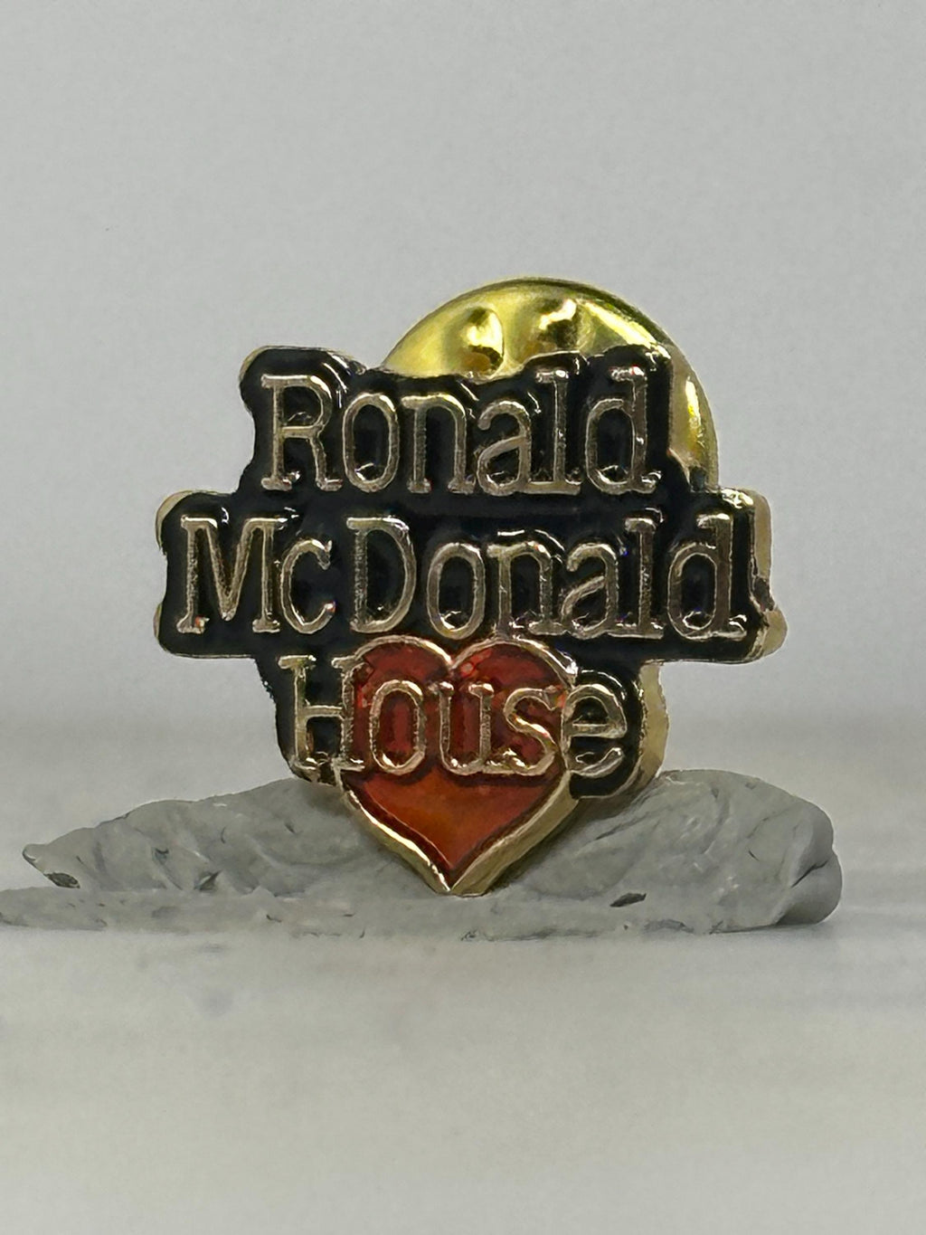 Ronald McDonald House Pin: Gold & Red Enamel - Charity Theme Accessory