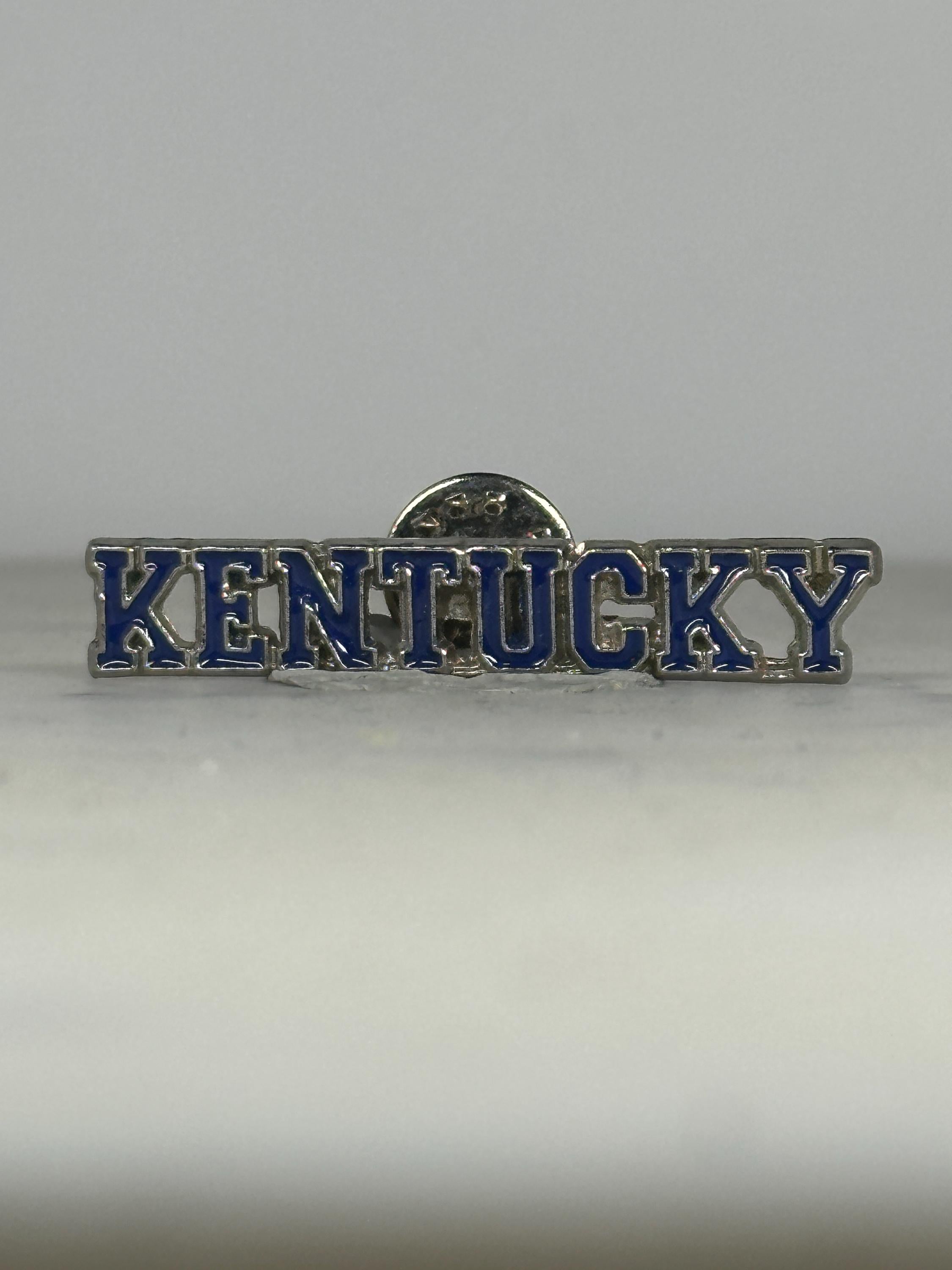 Kentucky Souvenir Pin: Blue Enamel Lettering - Vintage State Accessory
