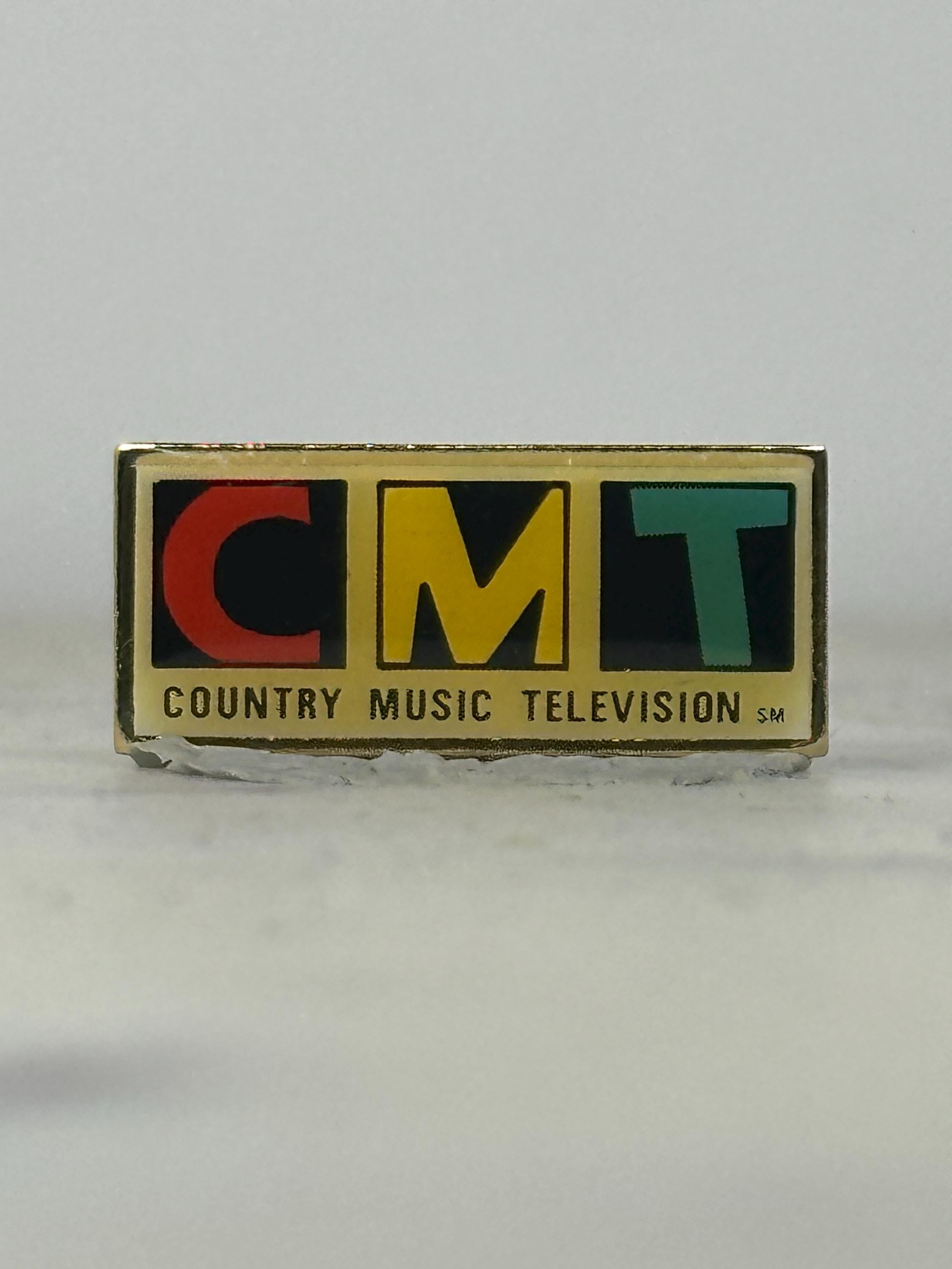 CMT Enamel Pin: Bold Color Block Logo - Vintage Music Accessory