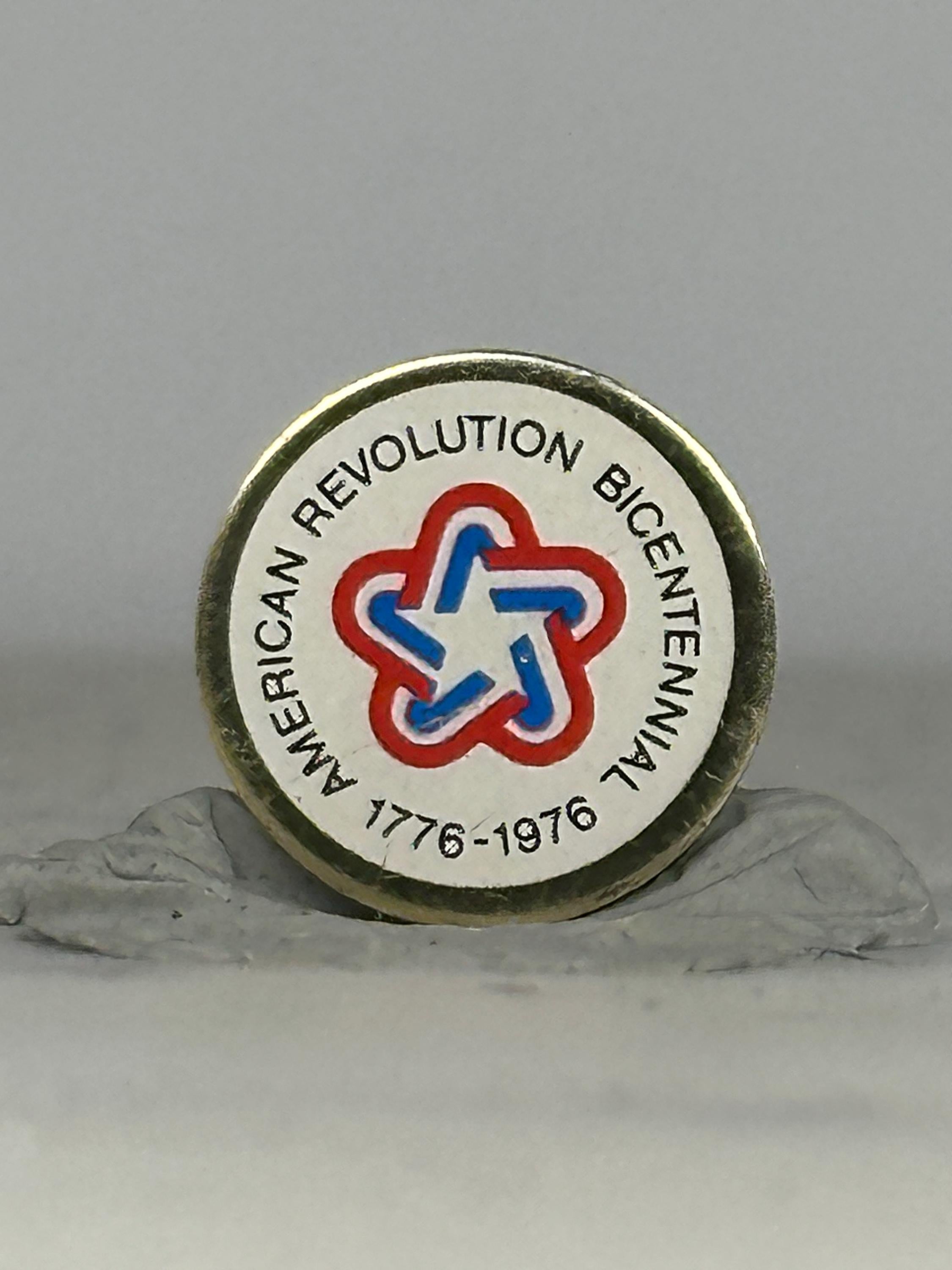 American Revolution Bicentennial Pin: Red White Blue Enamel - 1976 Patriotic Accessory