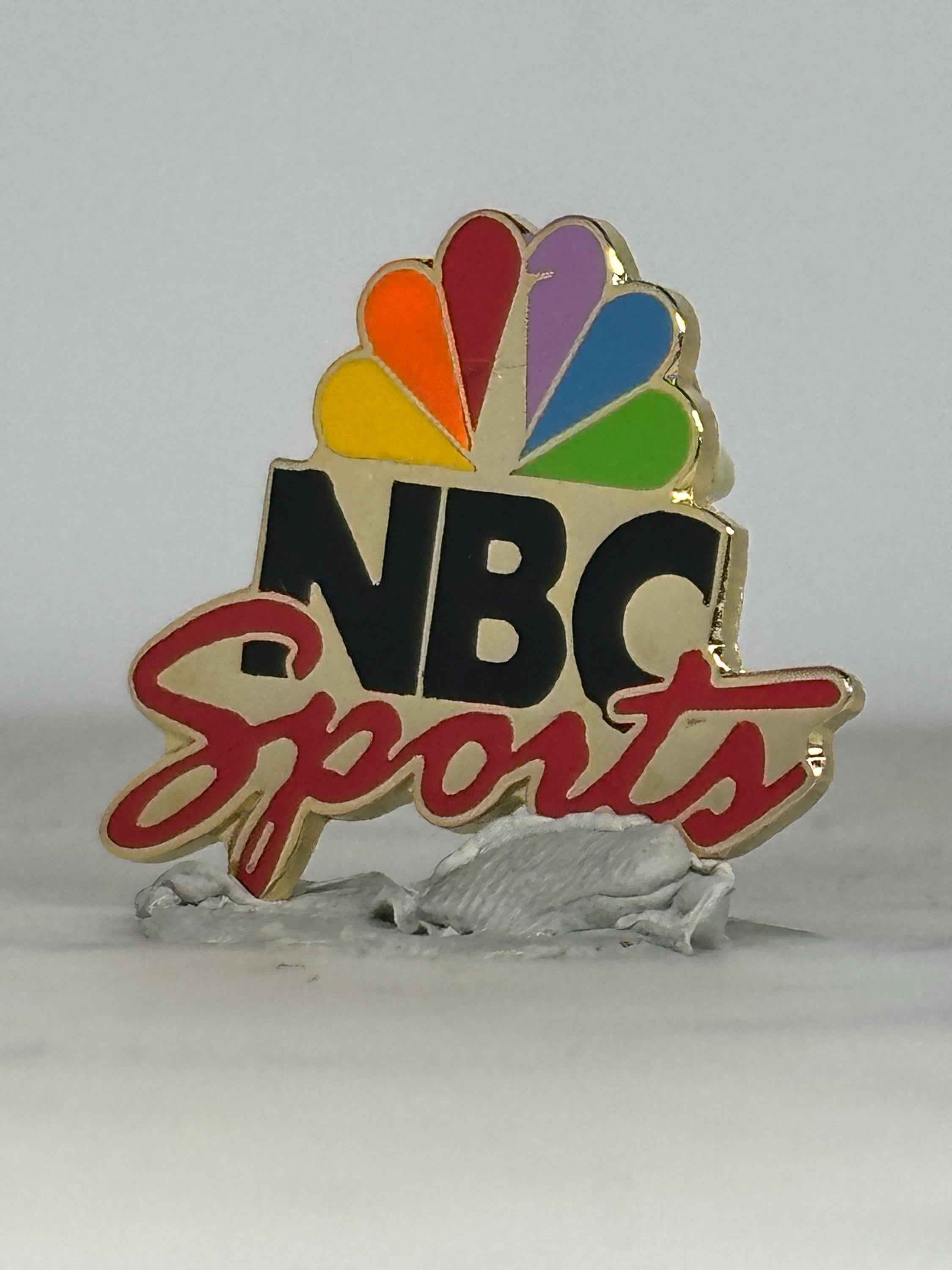 NBC Sports Enamel Pin: Multicolor Gold Finish - Vintage TV Accessory