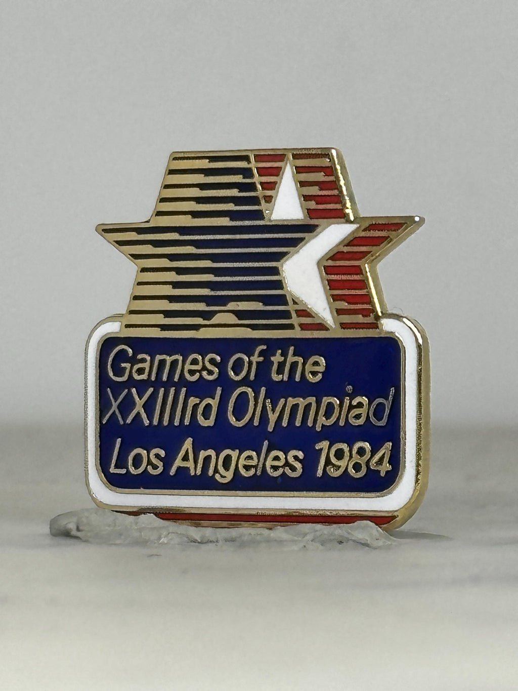 1984 Olympics Enamel Pin: Red White Blue Gold - Los Angeles Games Accessory
