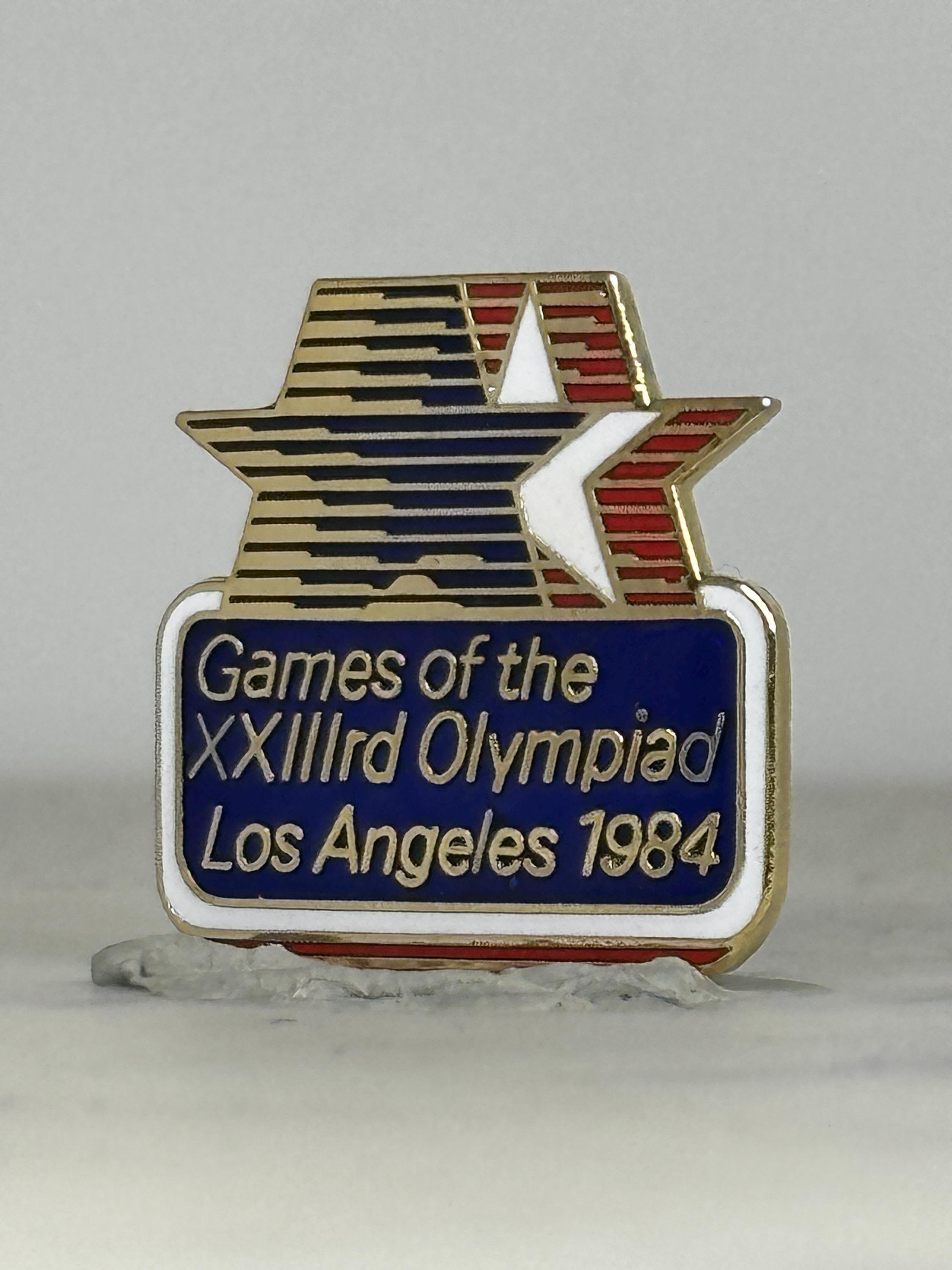 1984 Olympics Enamel Pin: Red White Blue Gold - Los Angeles Games Accessory