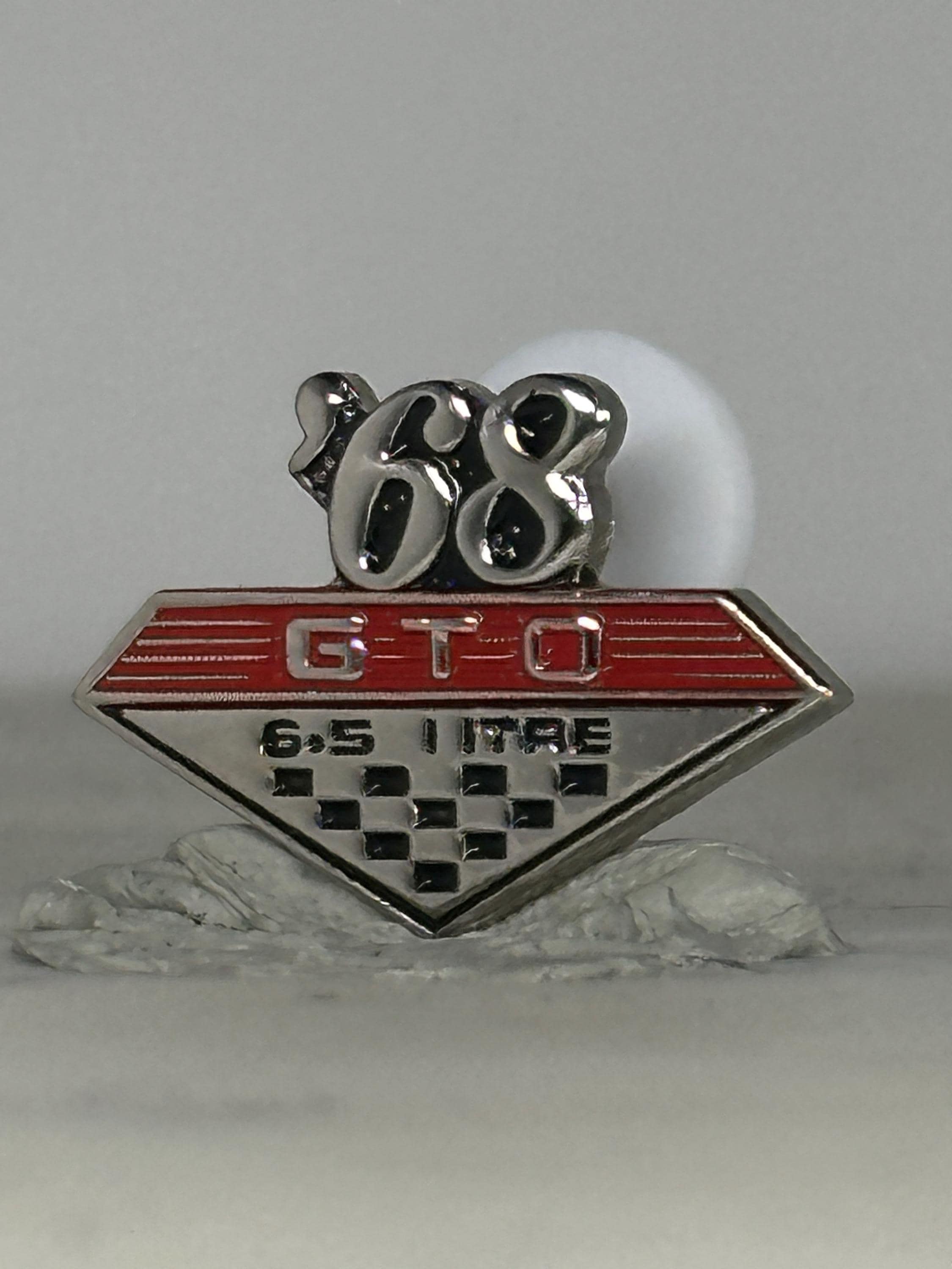 1968 GTO Enamel Pin: Red Silver Finish - Muscle Car Accessory
