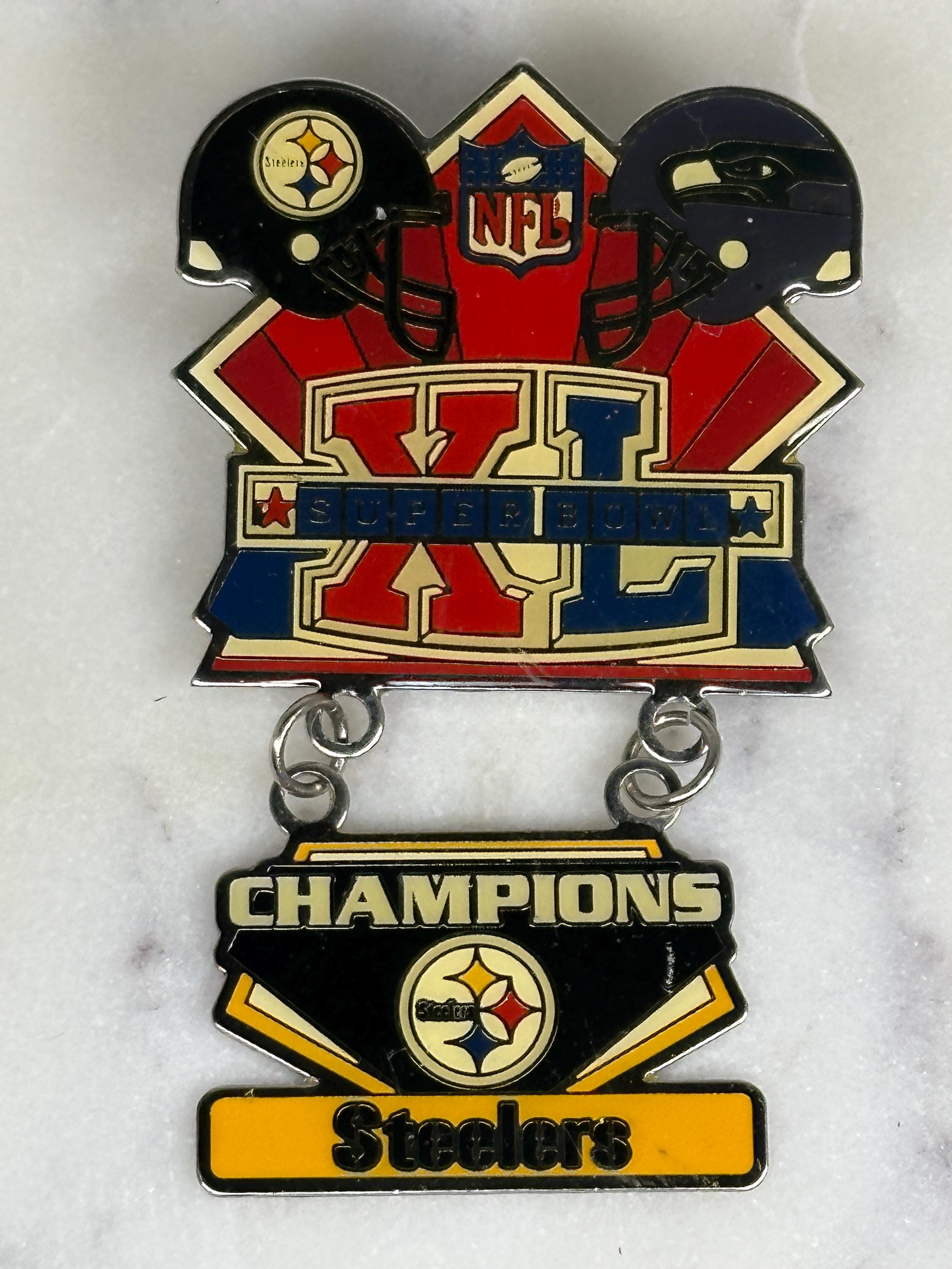 Super Bowl XL Steelers Pin: Red Blue Black Enamel - 2006 NFL Champions Accessory