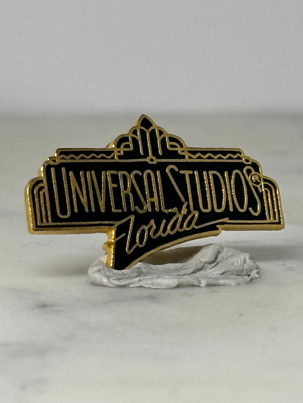 Universal Studios Florida Pin: Black Gold Enamel - 90s Theme Park Accessory