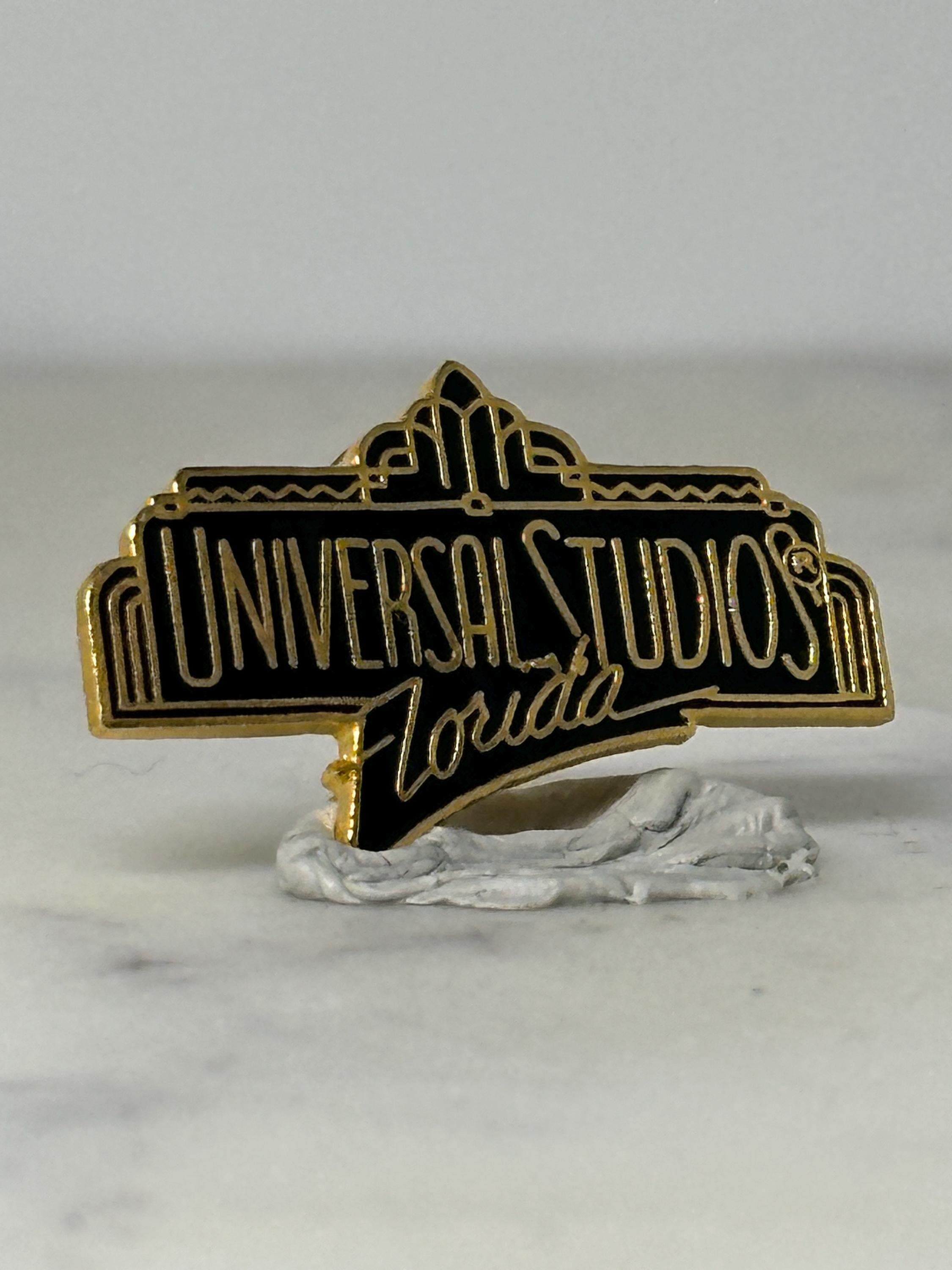 Universal Studios Florida Pin: Black Gold Enamel - 90s Theme Park Accessory