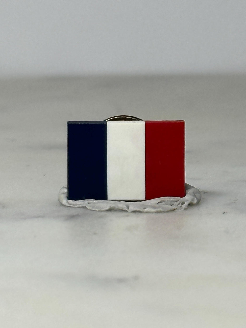 French Flag Lapel Pin: Enamel Red White Blue - Patriotic Accessory