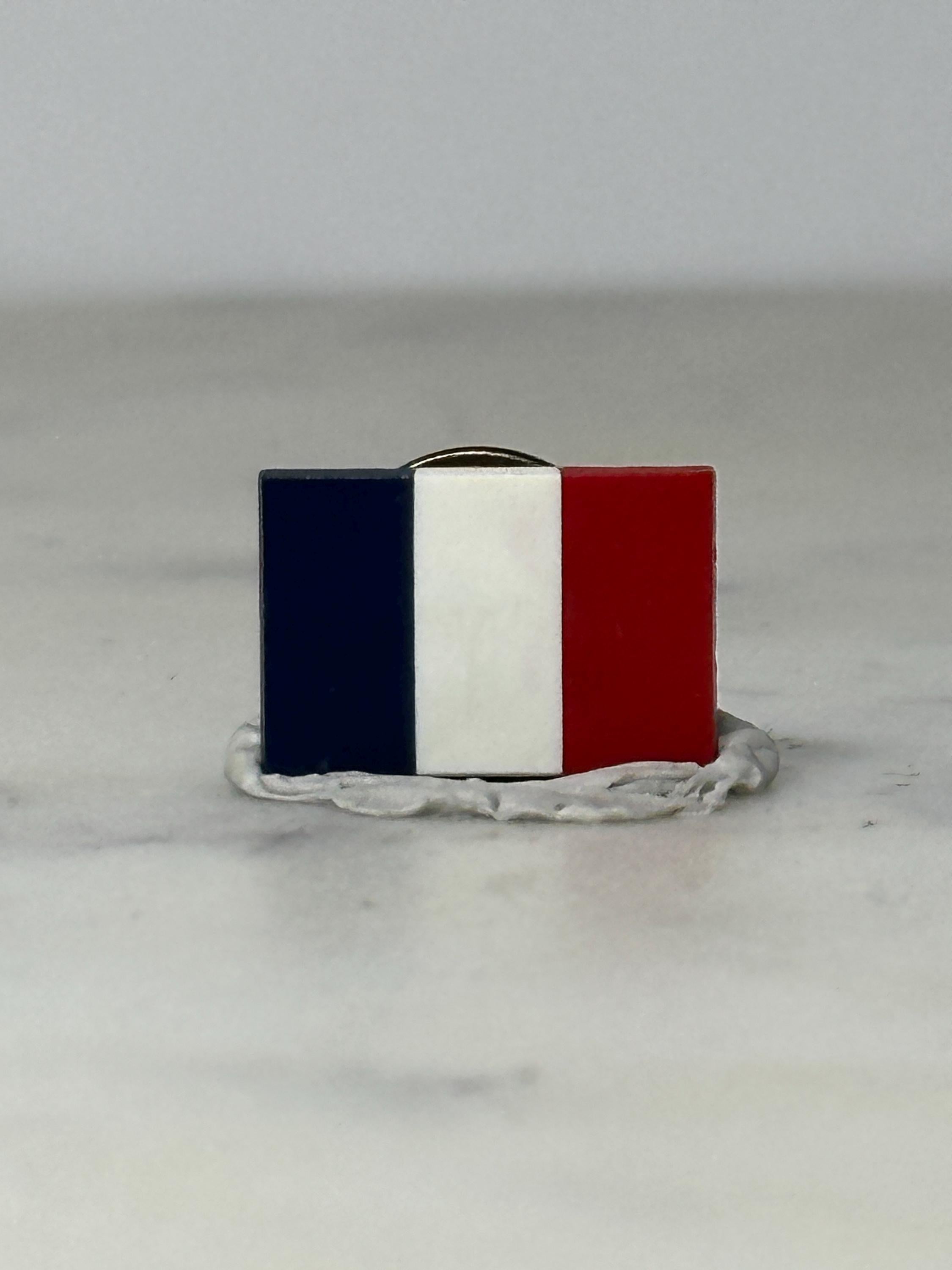 French Flag Lapel Pin: Enamel Red White Blue - Patriotic Accessory