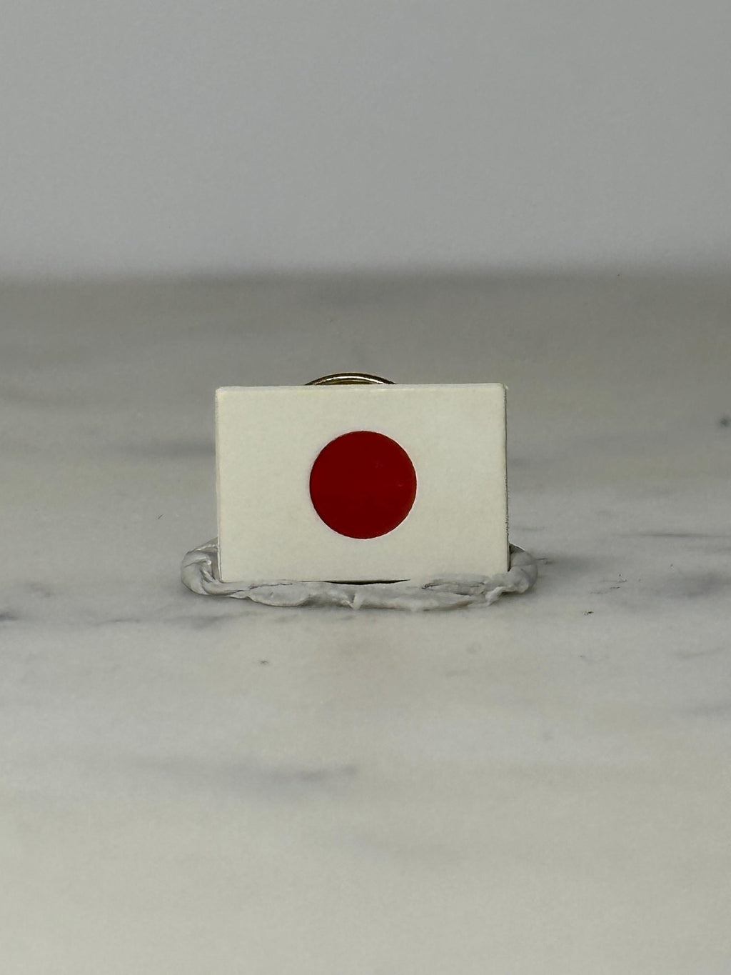 Japan Flag Pin: Red & White Enamel - Vintage National Accessory