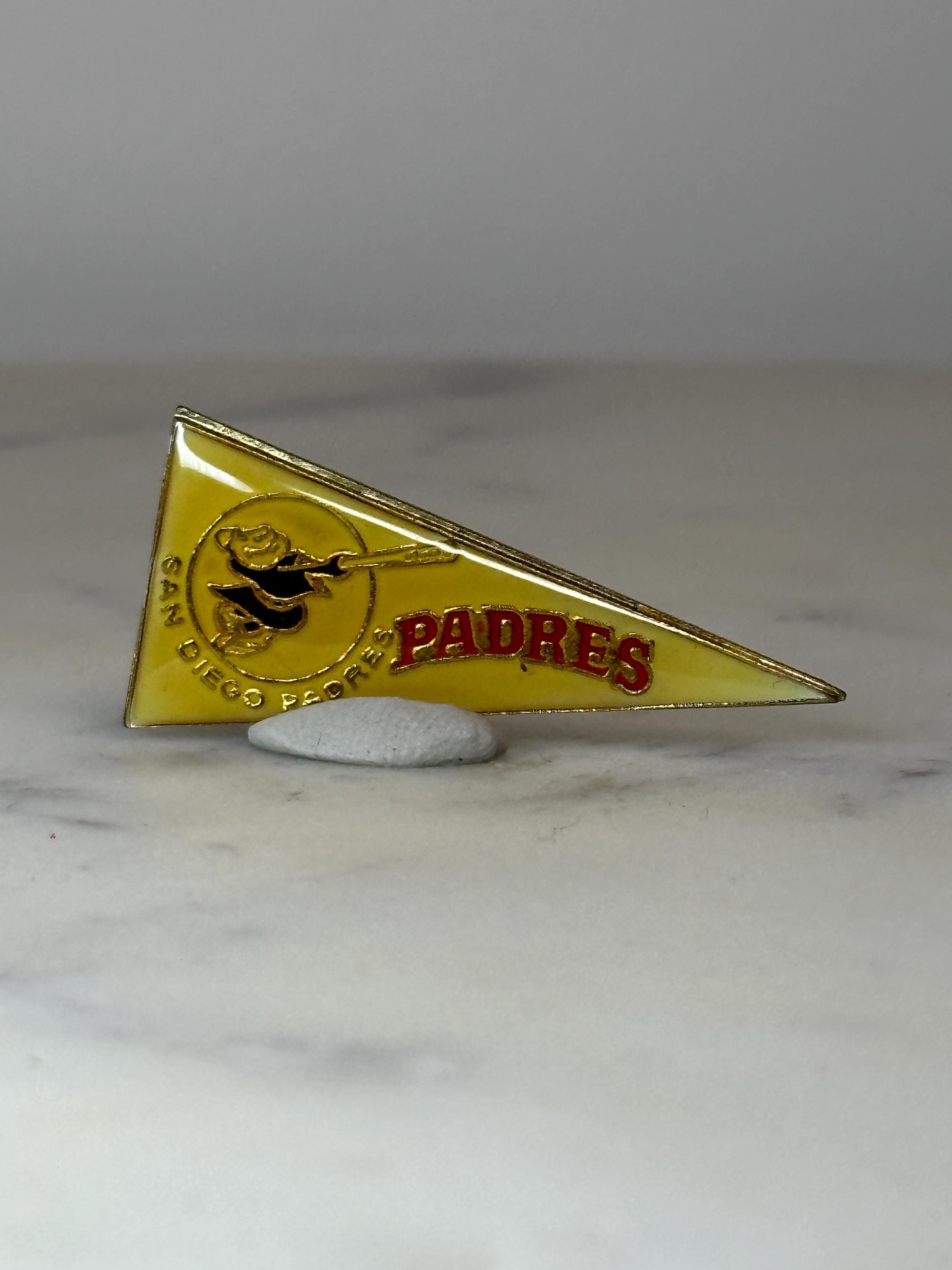 San Diego Padres Pennant Pin: Yellow Enamel - Vintage Sports Accessory