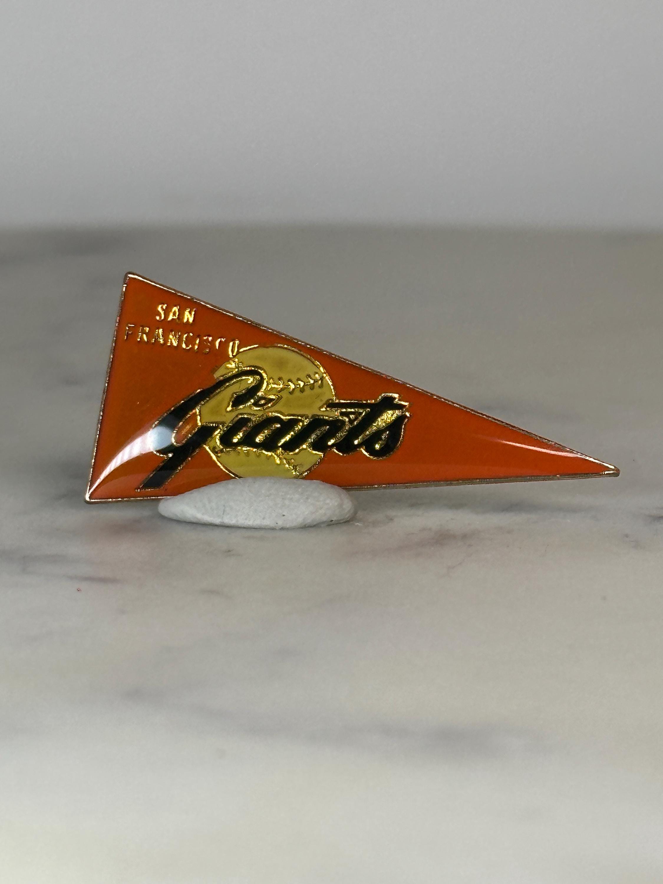 San Francisco Giants Pin: Orange Pennant Gold Enamel - Vintage Sports Accessory