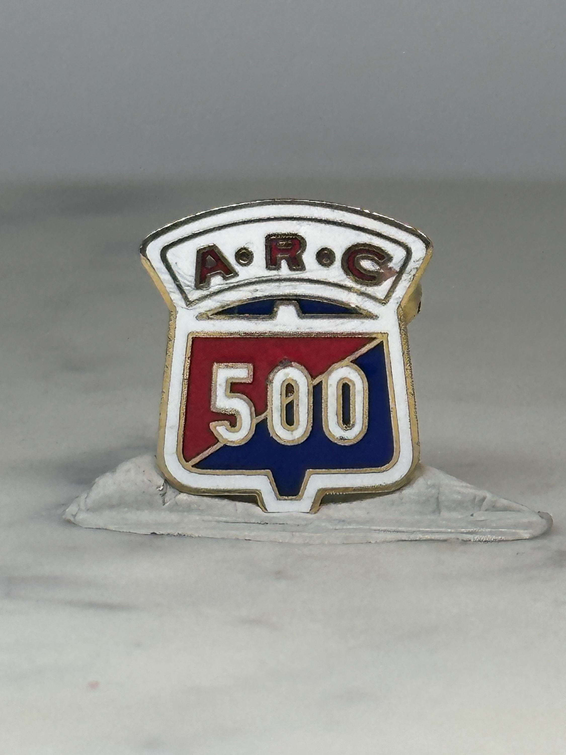 A.R.C. 500 Score Bowling Pin: Red White Blue Enamel - Vintage Bowling Accessory