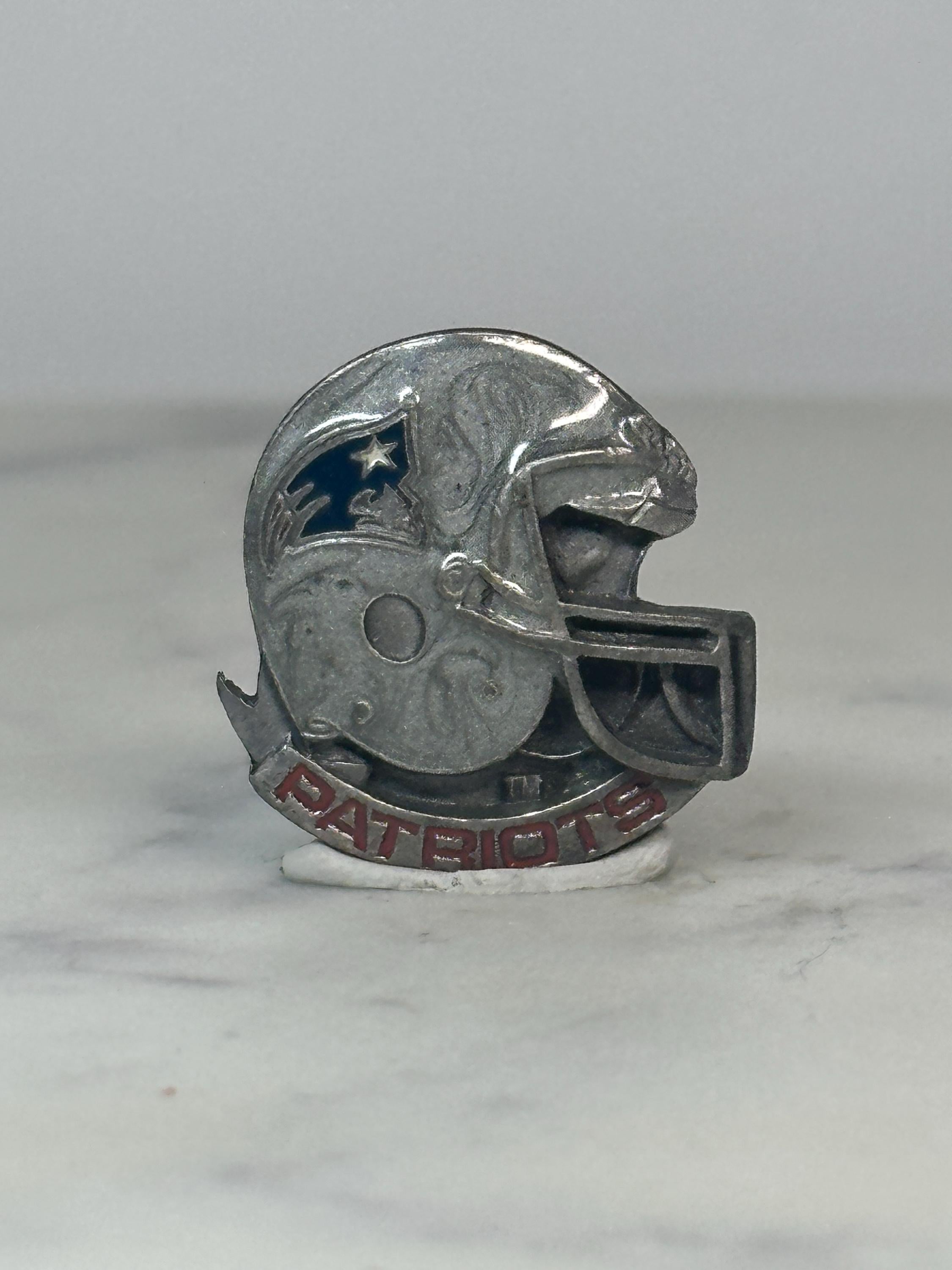 New England Patriots Helmet Pin: Pewter Finish - Vintage NFL Accessory