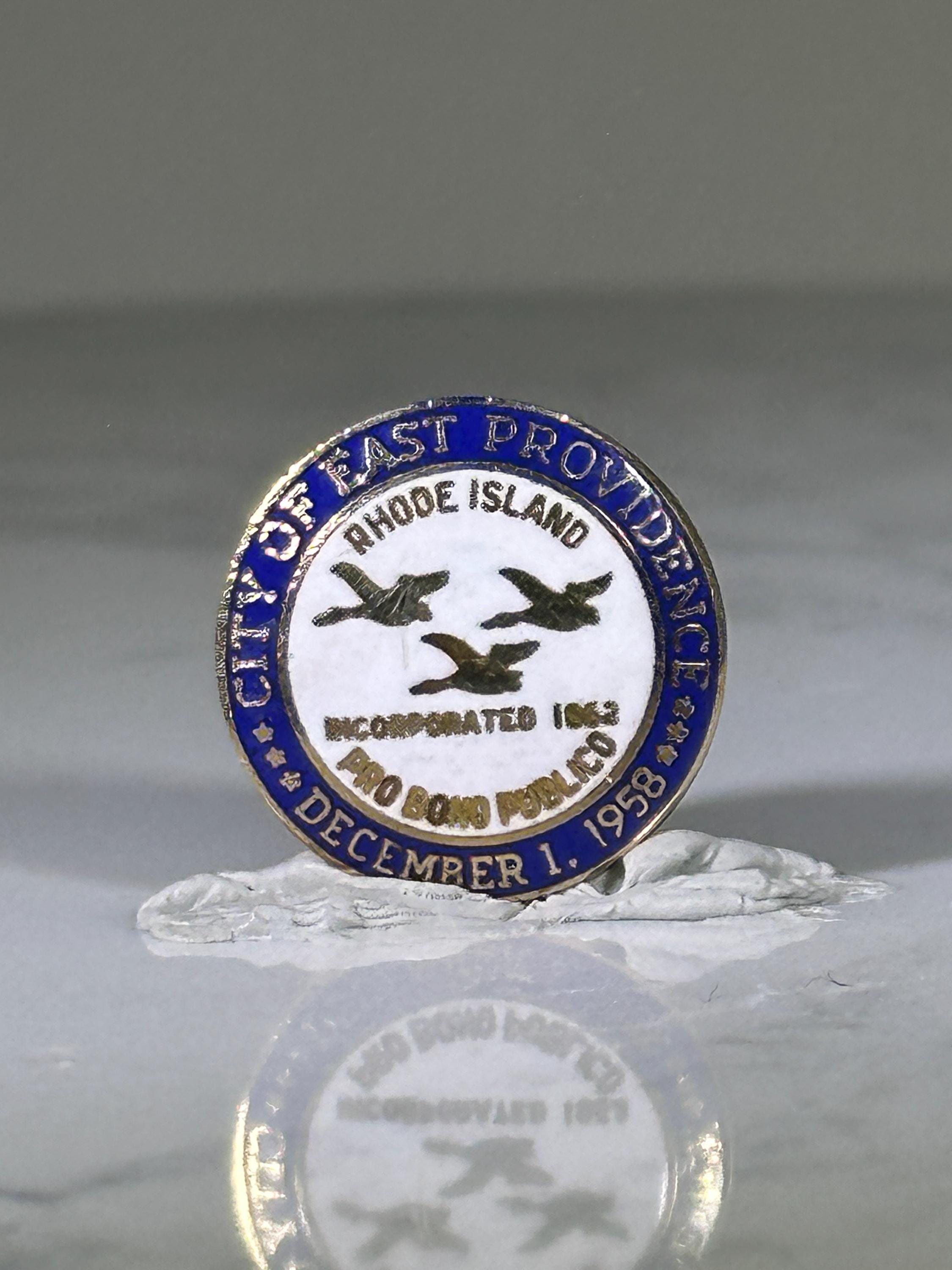 East Providence City Pin: Blue Enamel Finish - Rhode Island Collectible