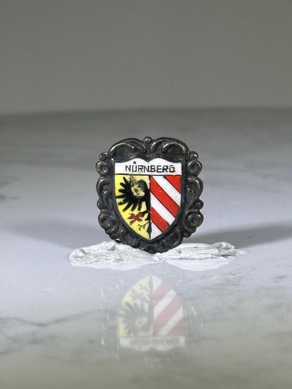 Nürnberg Crest Pin: Enamel Heraldic Shield - Vintage Travel Accessory