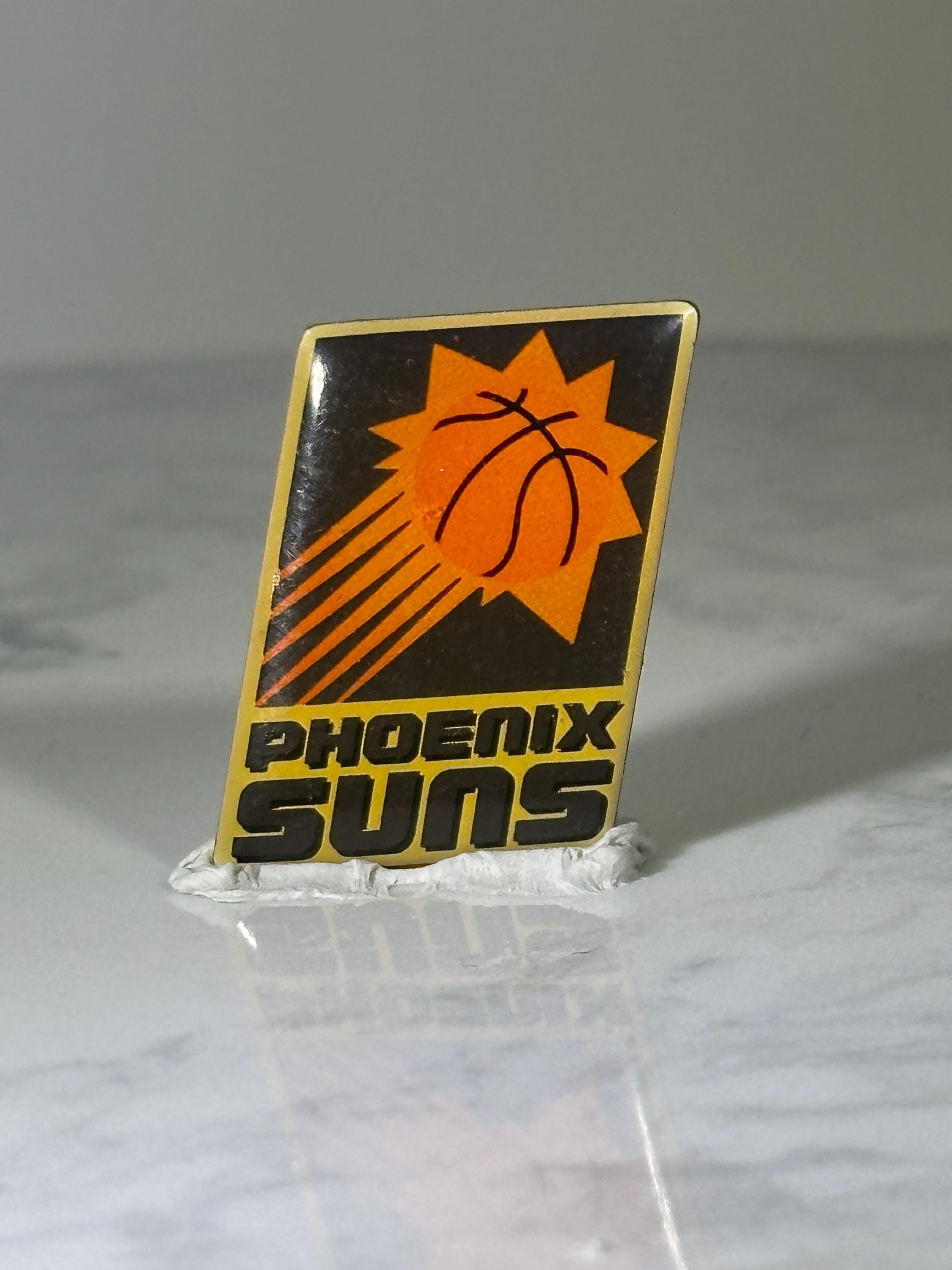 Phoenix Suns Enamel Pin: Black & Orange - Vintage Sports Accessory