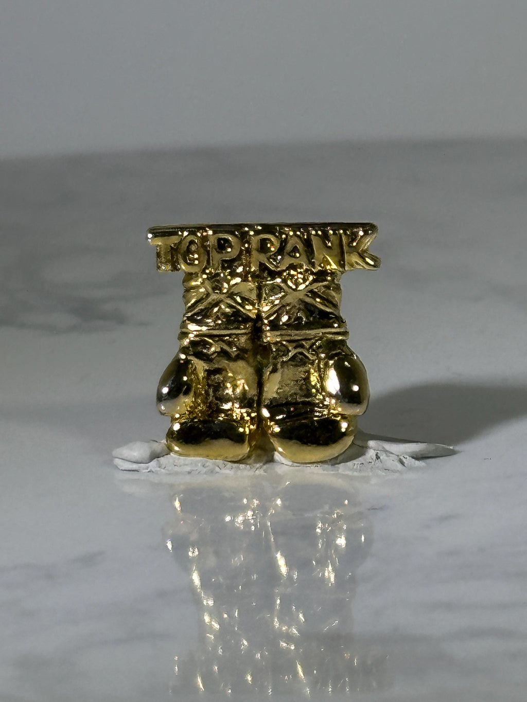 Top Rank Boxing Pin: Gold Finish - Vintage Sports Accessory