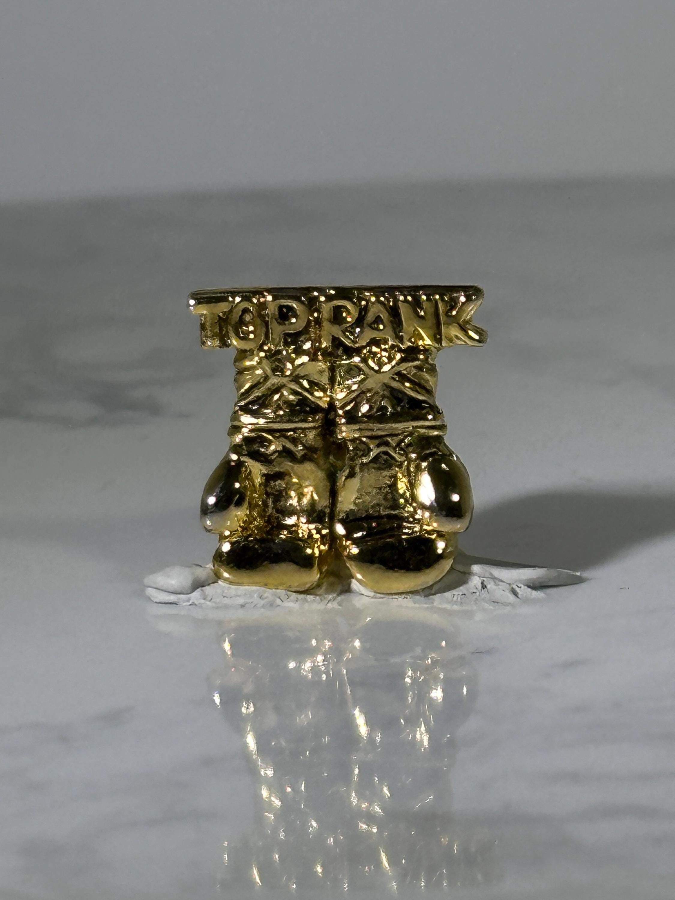 Top Rank Boxing Pin: Gold Finish - Vintage Sports Accessory