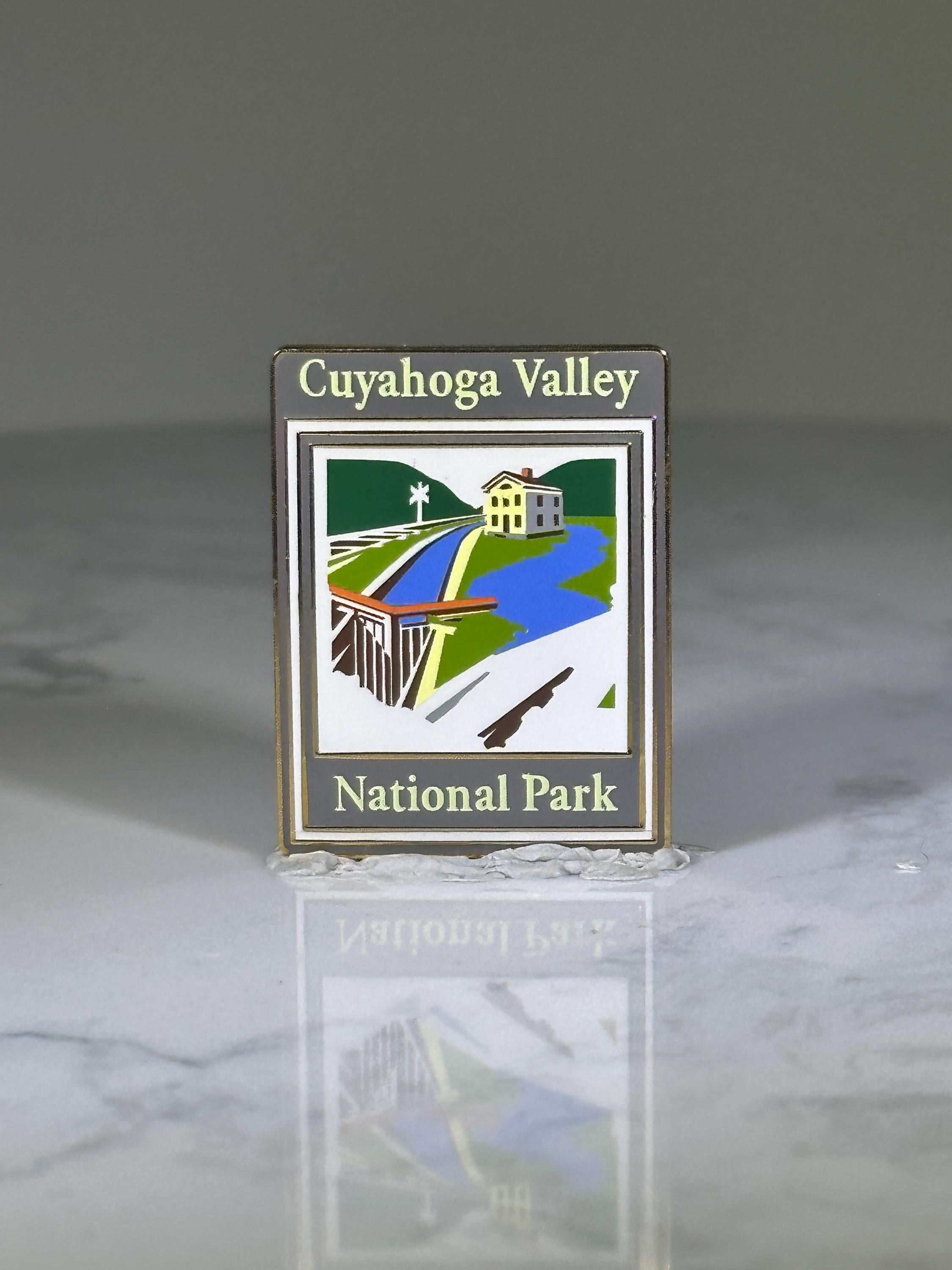 Cuyahoga Valley National Park Pin: Enamel with Gold Trim - Nature Travel Accessory