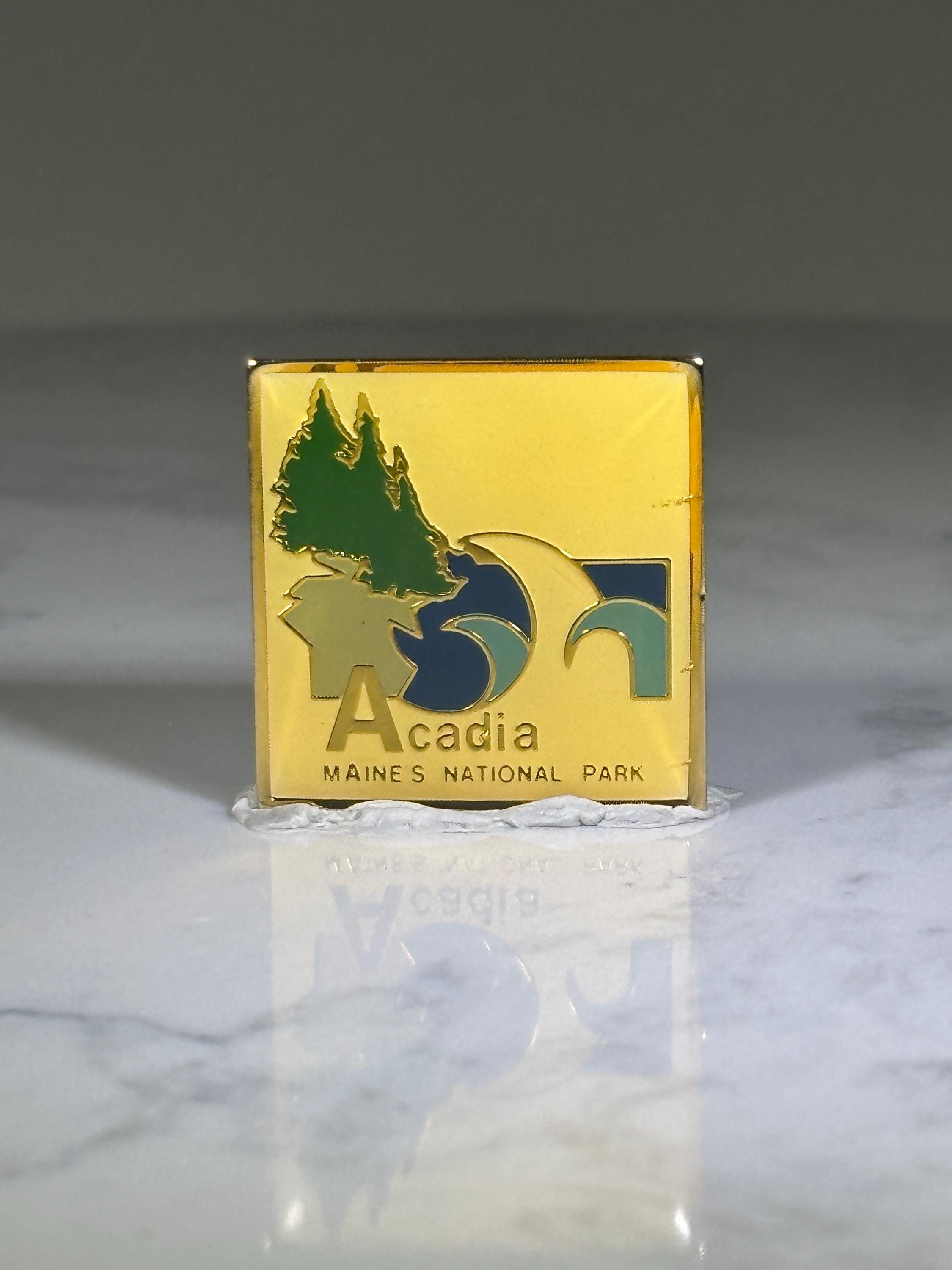 Acadia National Park Pin: Gold Enamel Finish - Nature Collectible Accessory