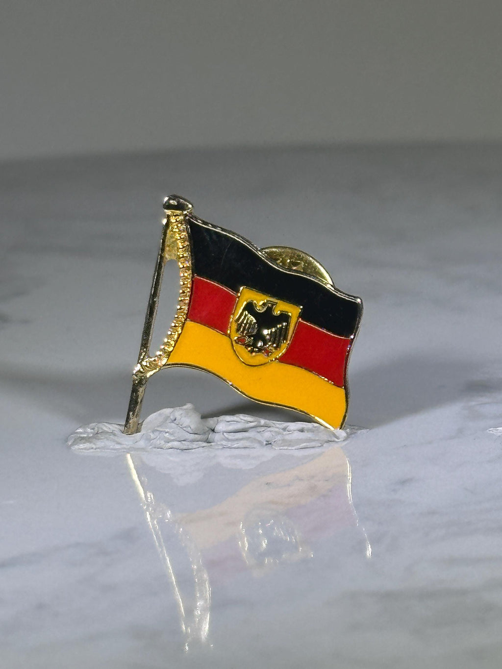 Germany Flag Pin: Gold Trim Enamel - Vintage Patriotic Accessory