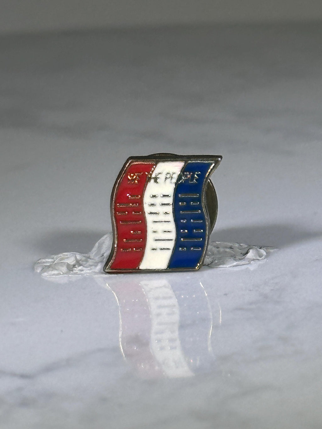 Constitution Mini Flag Pin: Red White Blue Enamel - Patriotic Vintage Accessory