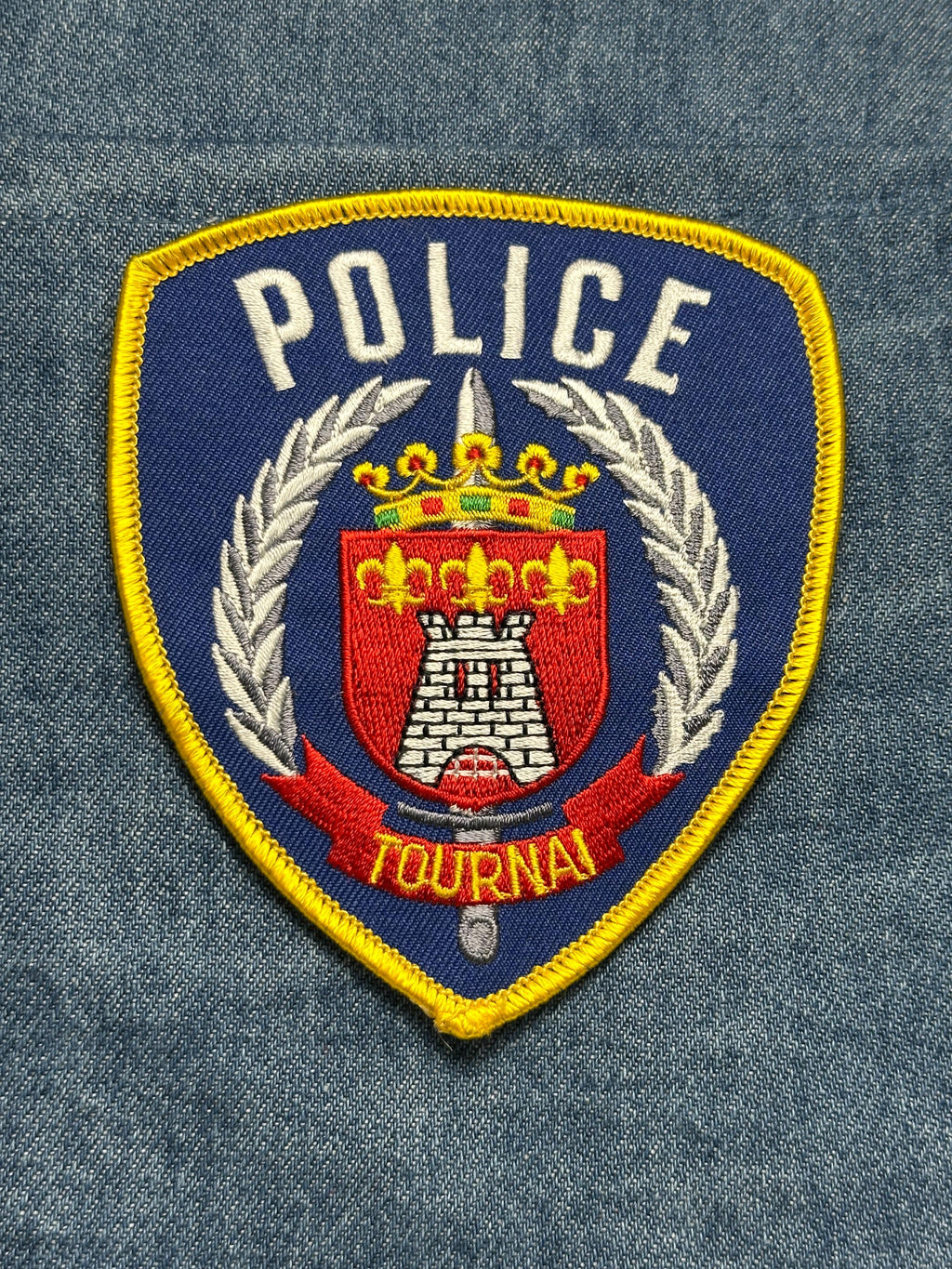 Tournai Police Collectable Iron-On Patch: Shield - European Law Enforcement Accessory