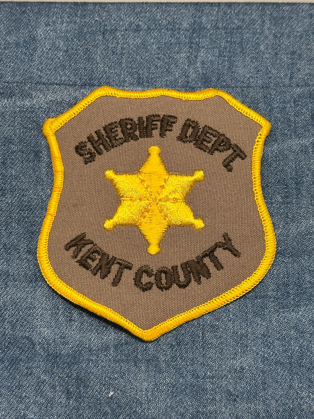 Kent County Sheriff Dept Collectable Patch: Iron-On Shield Yellow - Law Enforcement Accessory