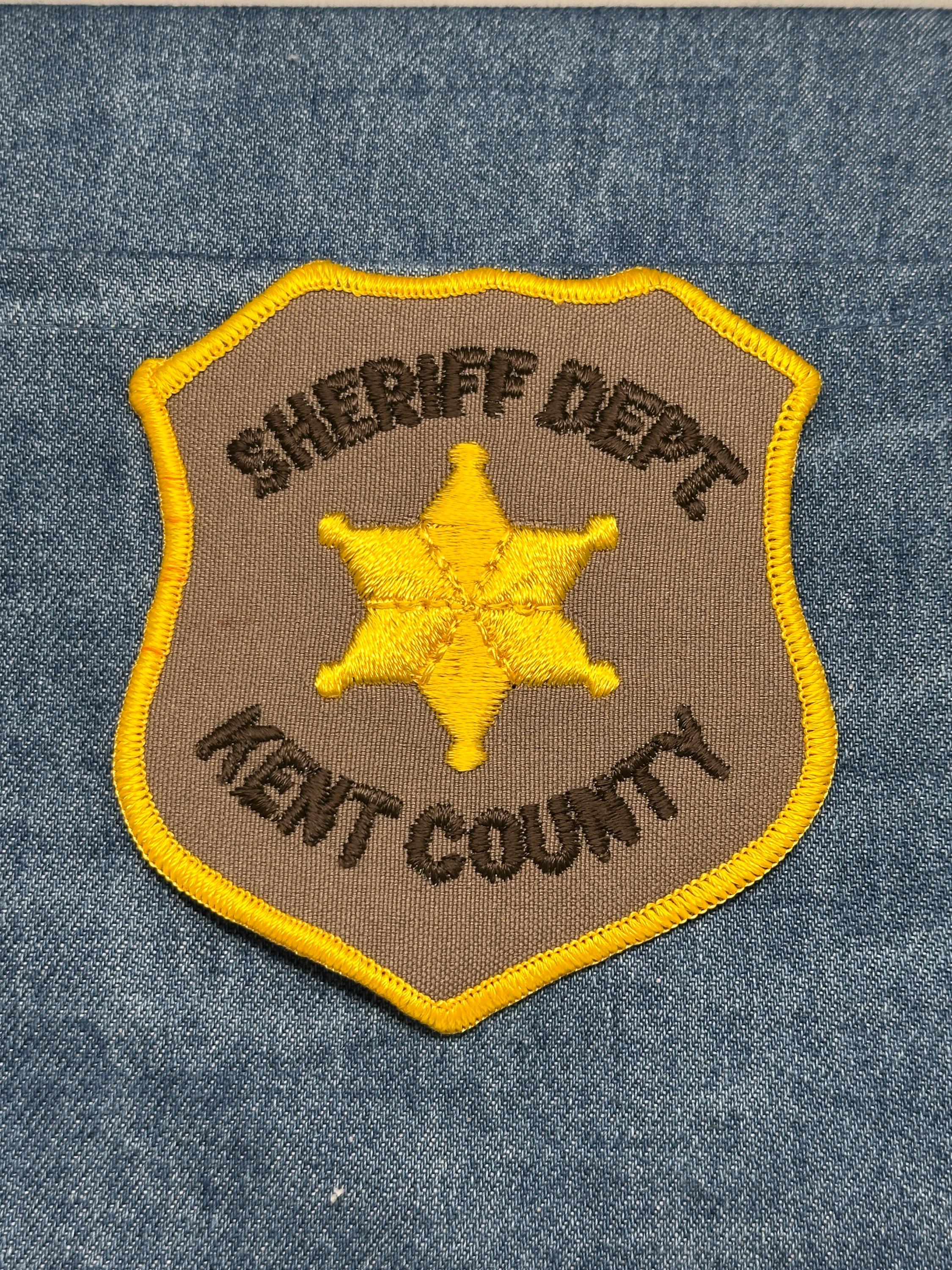 Kent County Sheriff Dept Collectable Patch: Iron-On Shield Yellow - Law Enforcement Accessory