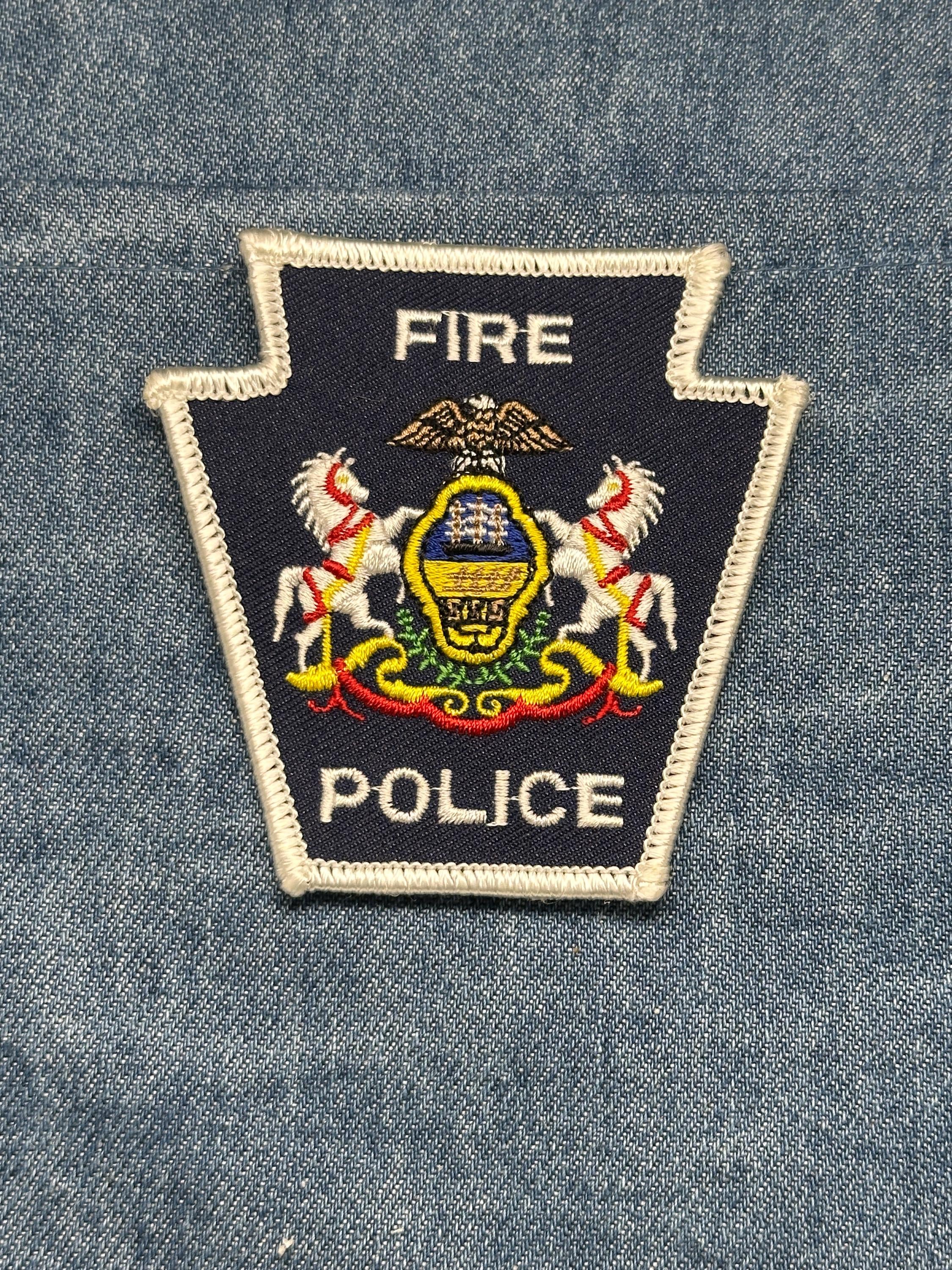 Pennsylvania Fire Police Collectable Patch: Iron-On Navy Crest - Vintage Accessory