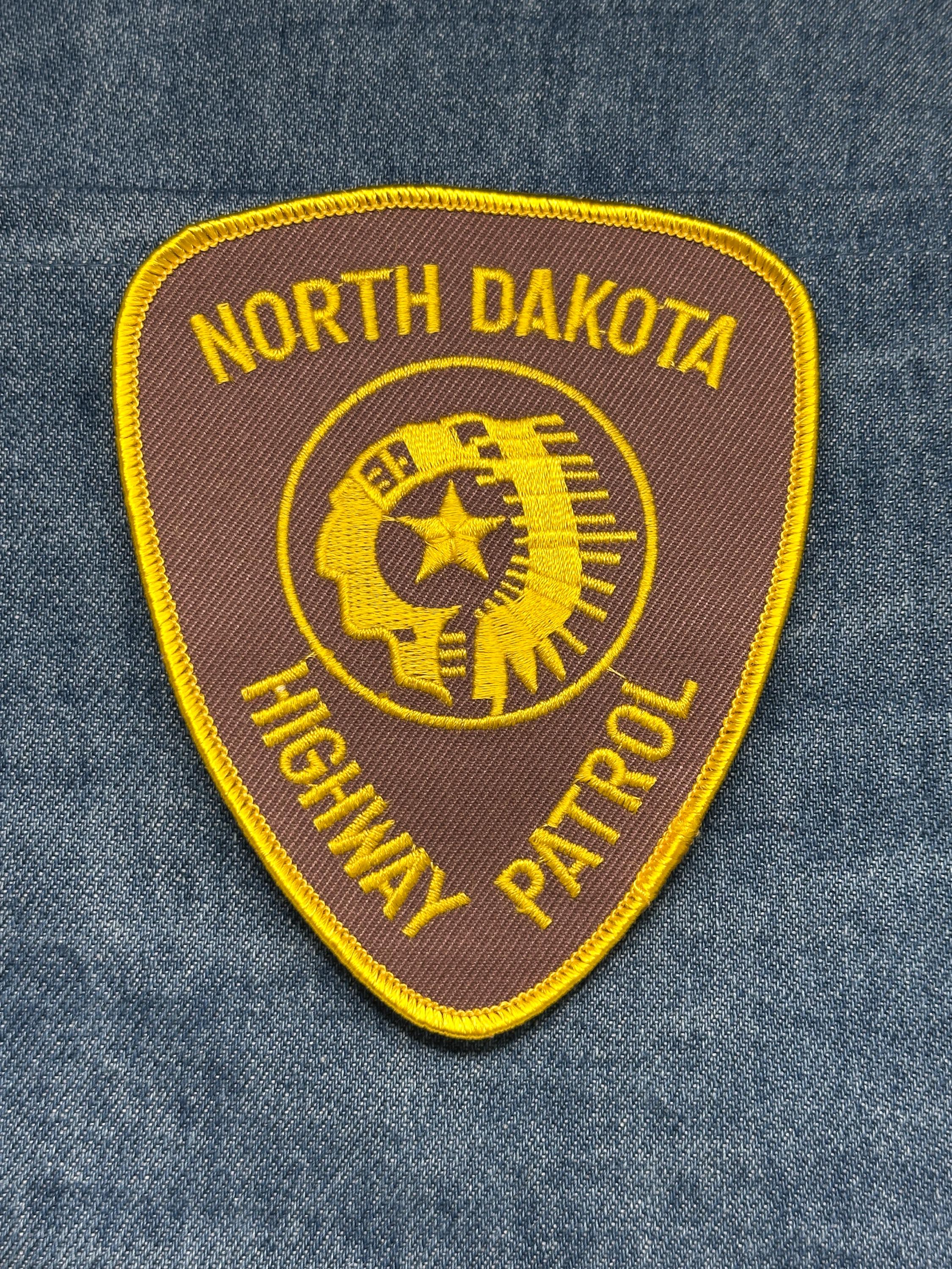 North Dakota Highway Patrol Collectable Patch: Sew-On Brown Gold - Police Accessory
