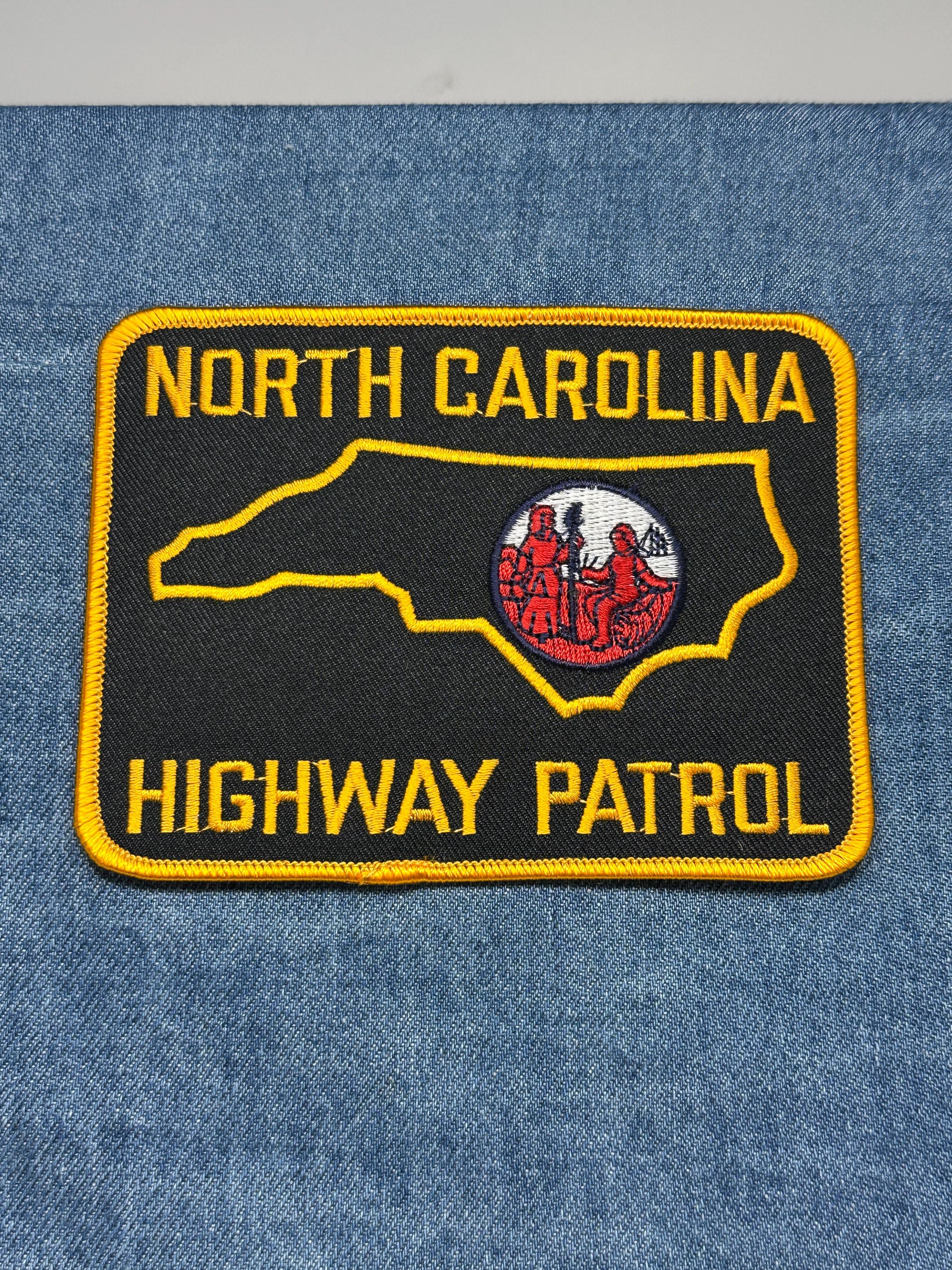 North Carolina Highway Patrol Collectable Patch: Iron-On Black/Gold - State Law Accessory