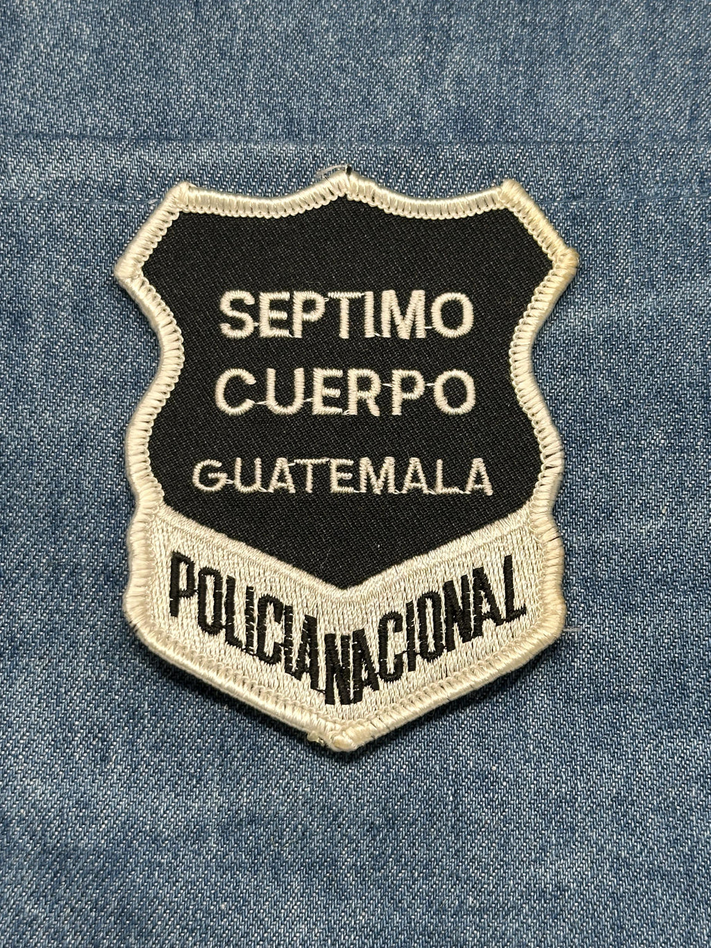 Guatemala Police Collectable Patch: Sew-On Black & White - Law Enforcement Accessory
