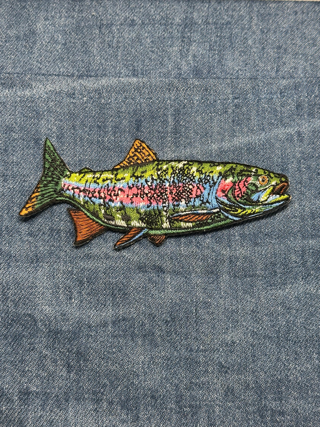 Rainbow Trout Collectable Patch: Iron-On Multicolor Finish - Outdoor Accessory