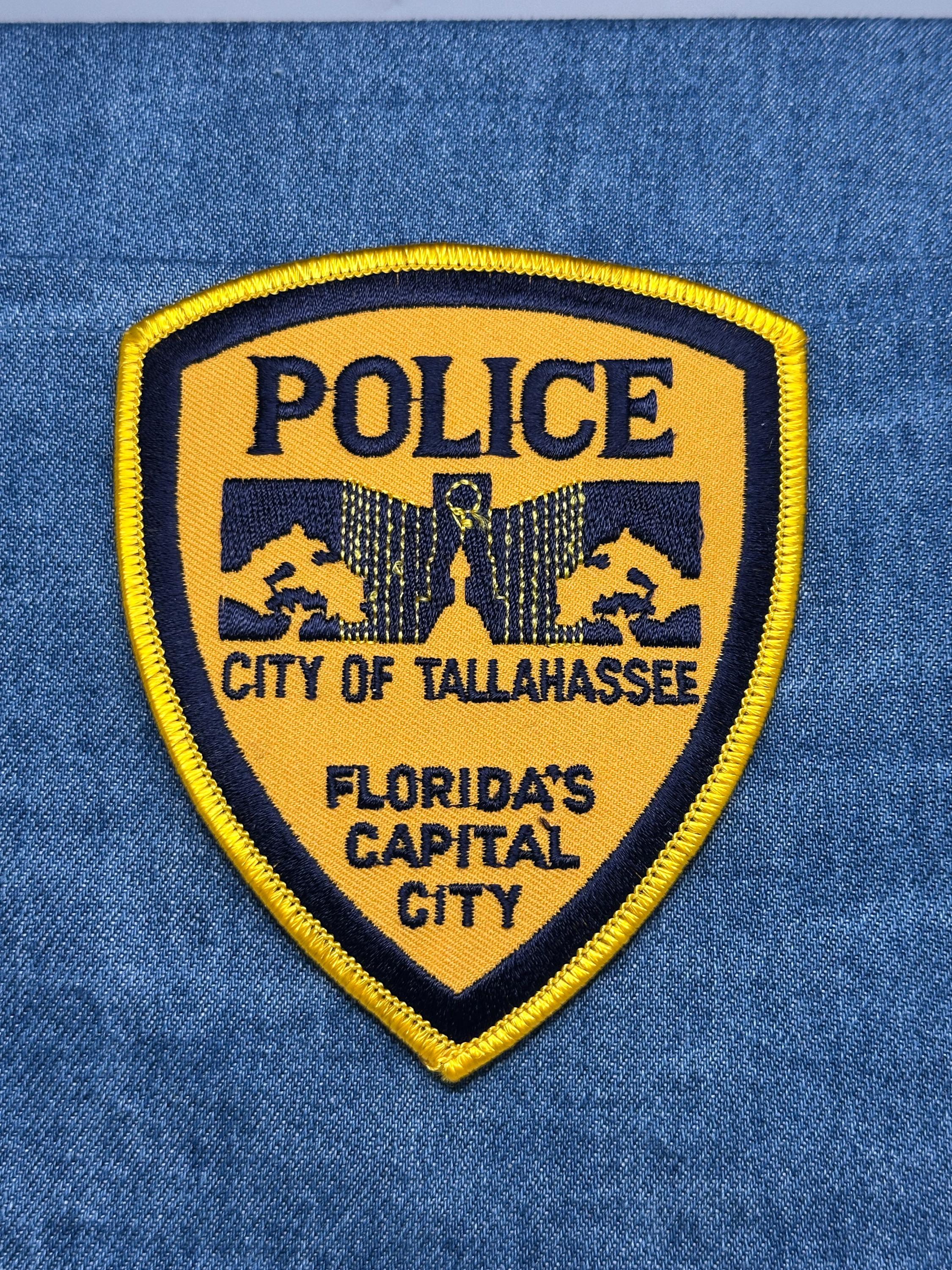 Tallahassee Police Collectable Patch: Iron-On Yellow Shield - Law Enforcement