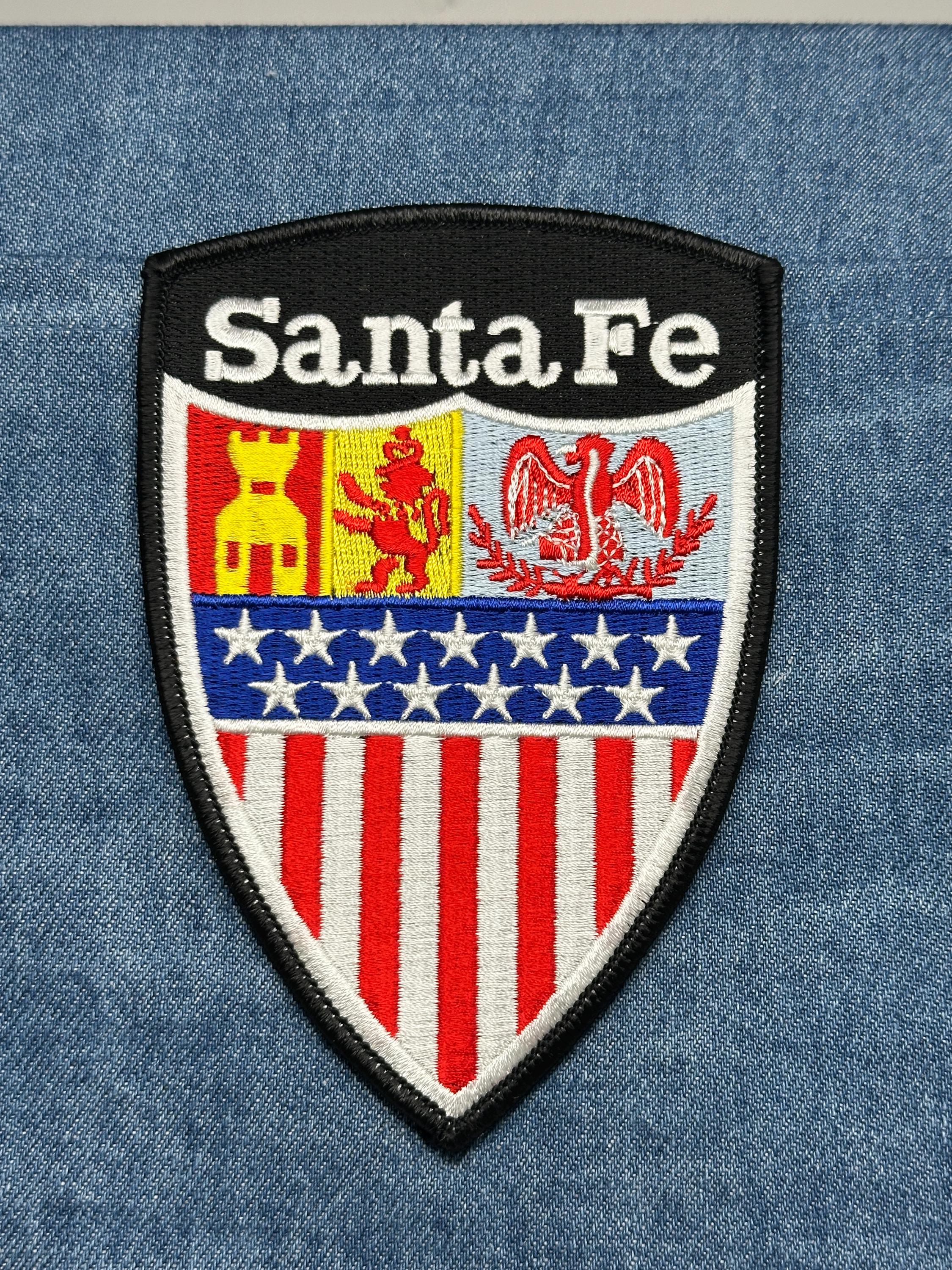 Santa Fe Collectable Patch: Iron-On Shield Red White Blue - City Pride Accessory