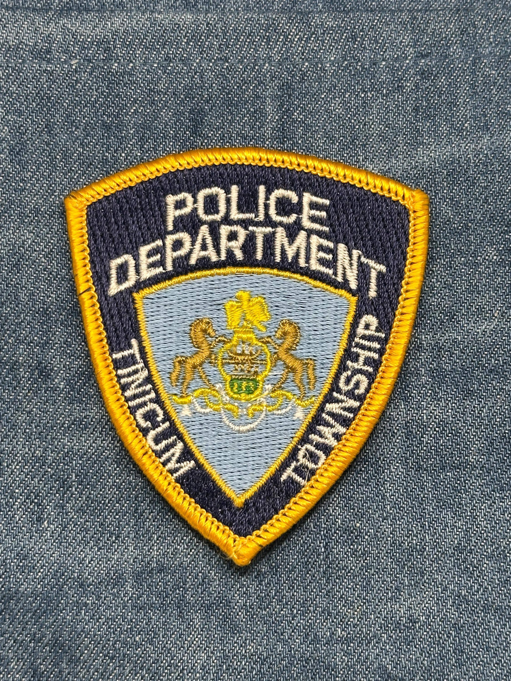 TINICUM Township Police Department Collectable Patch: Sew-On Navy & Gold - Law Enforcement Accessory