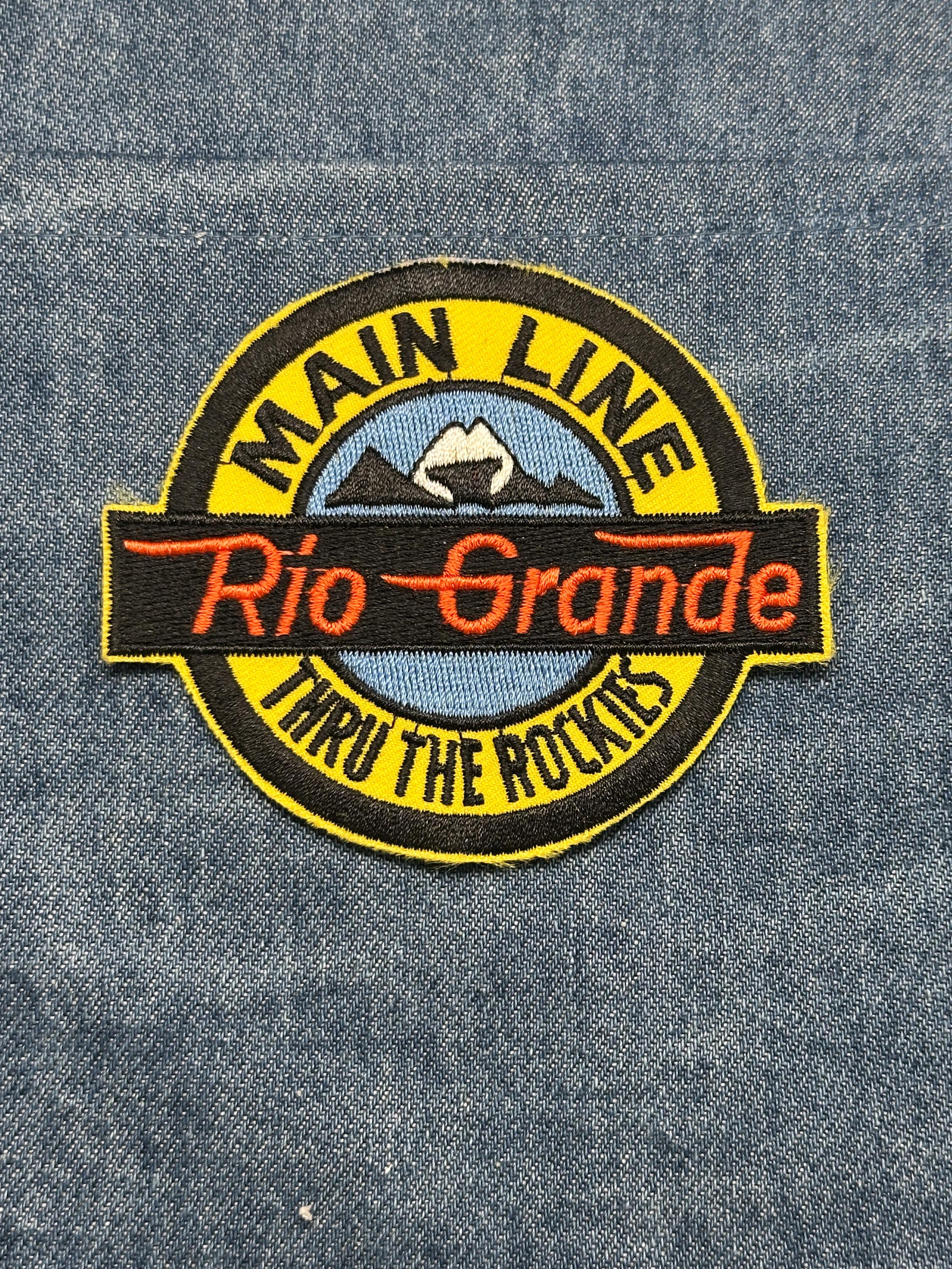 Rio Grande Main Line Patch: Iron-On Yellow Black - Railroad Accessory