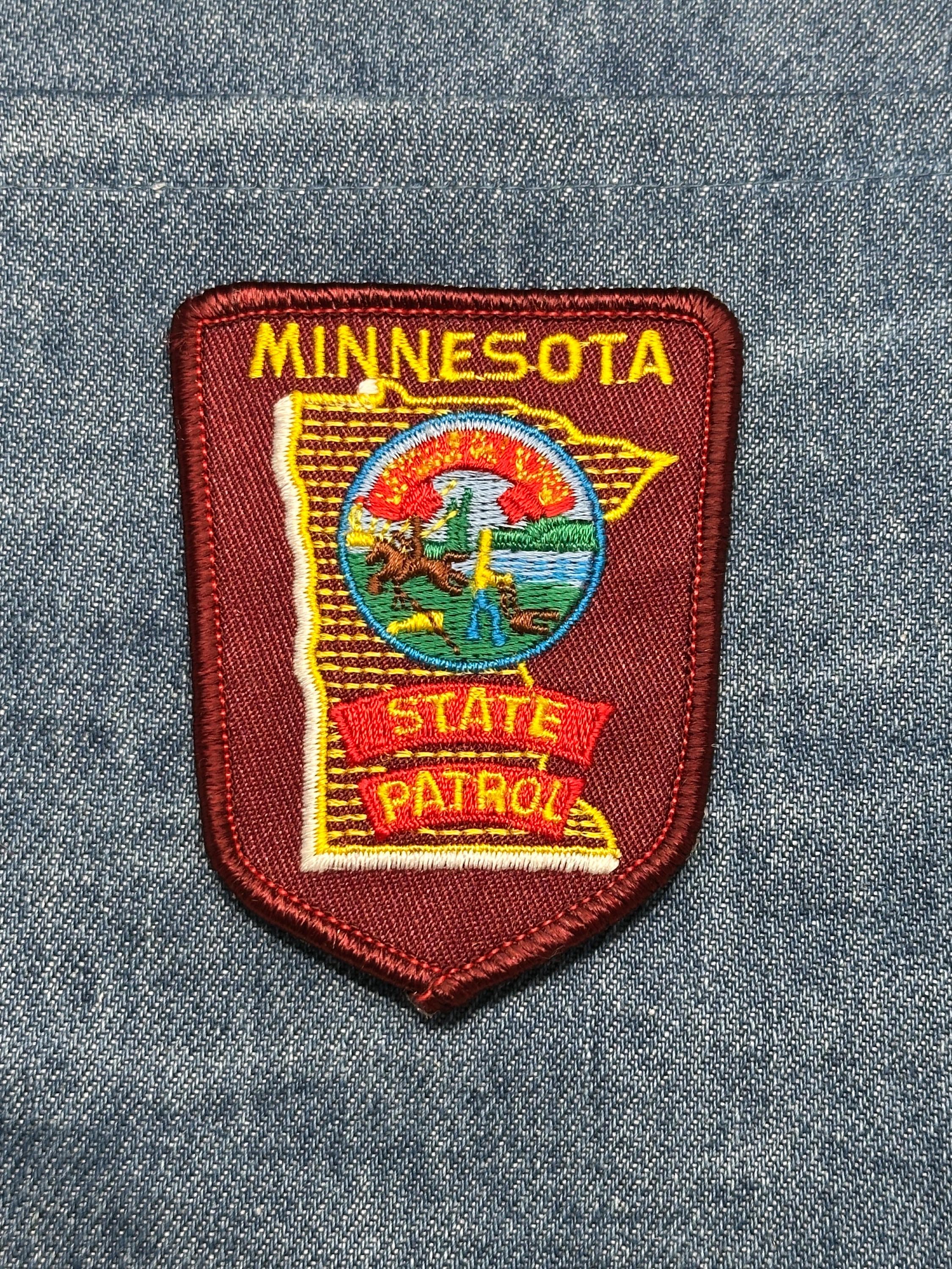 Minnesota State Patrol Collectable Patch: Iron-On Maroon Shield - Law Enforcement Accessory