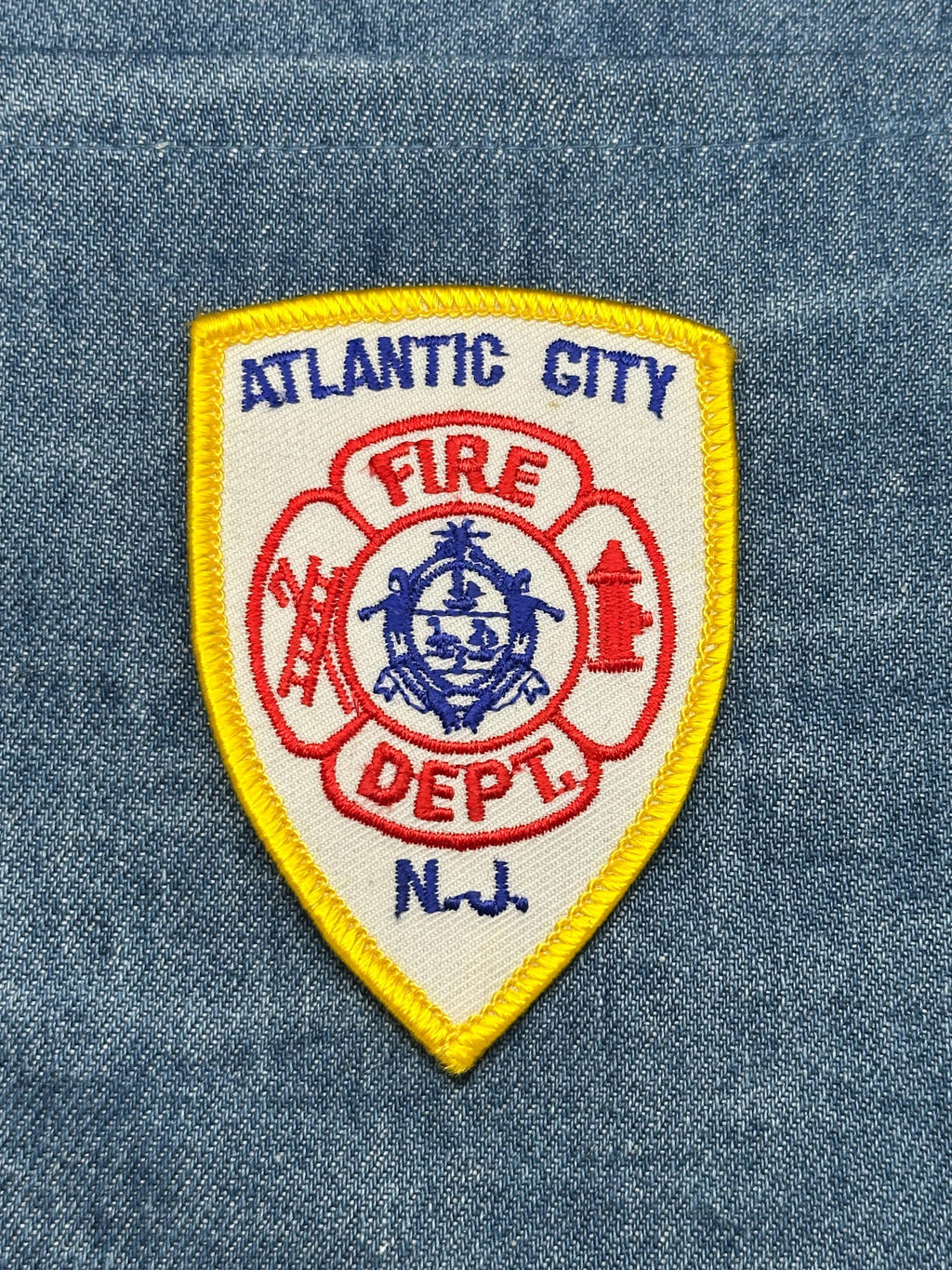 Atlantic City Fire Dept Collectable Patch: Iron-On Shield Style - Firefighter Accessory