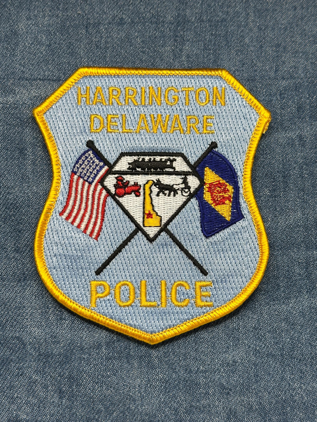 Harrington Delaware Police Collectable Patch: Sew-On Shield Style - Law Enforcement Accessory