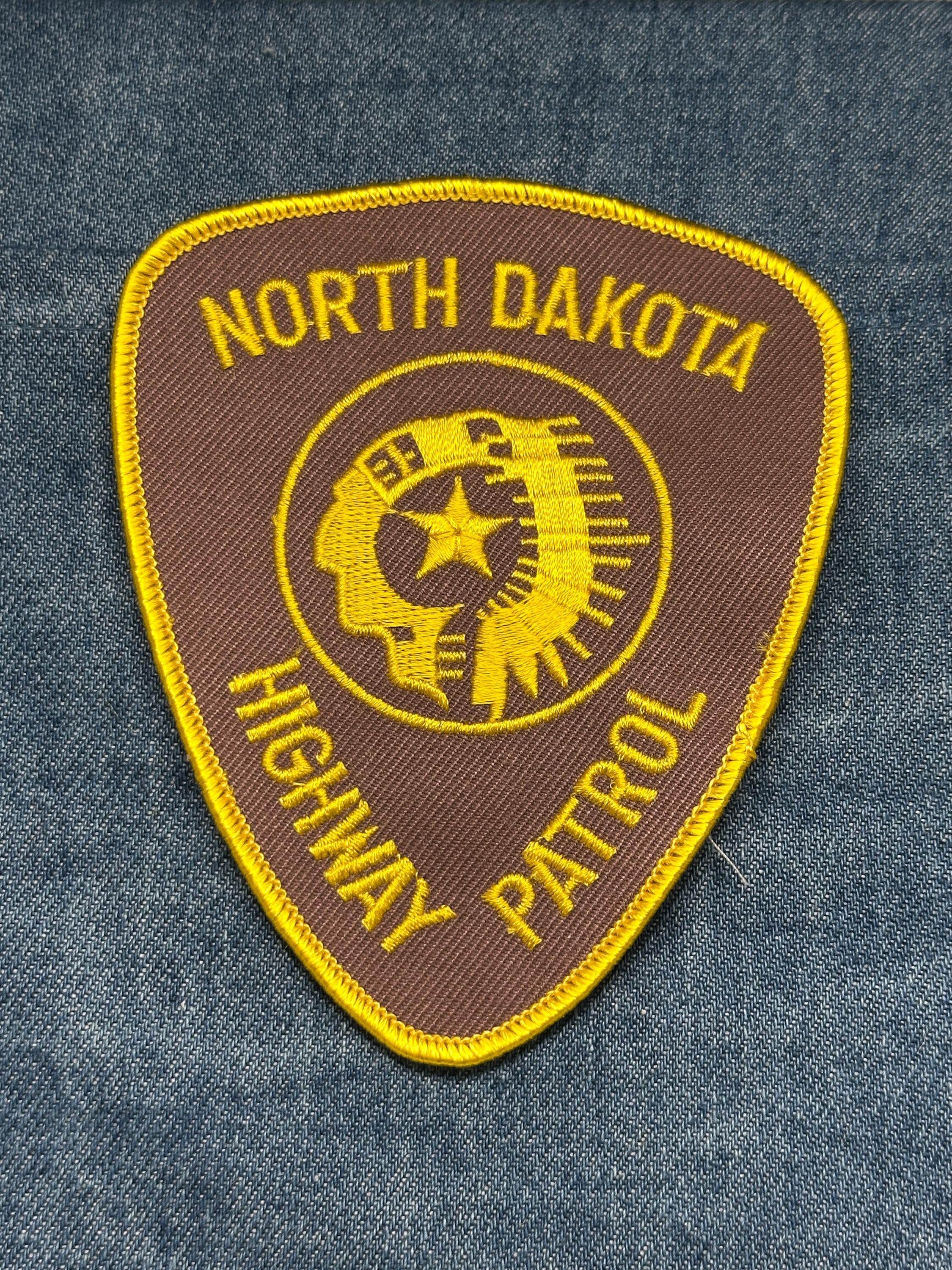 North Dakota Highway Patrol Collectable Patch: Sew-On Brown/Gold - Law Enforcement Accessory