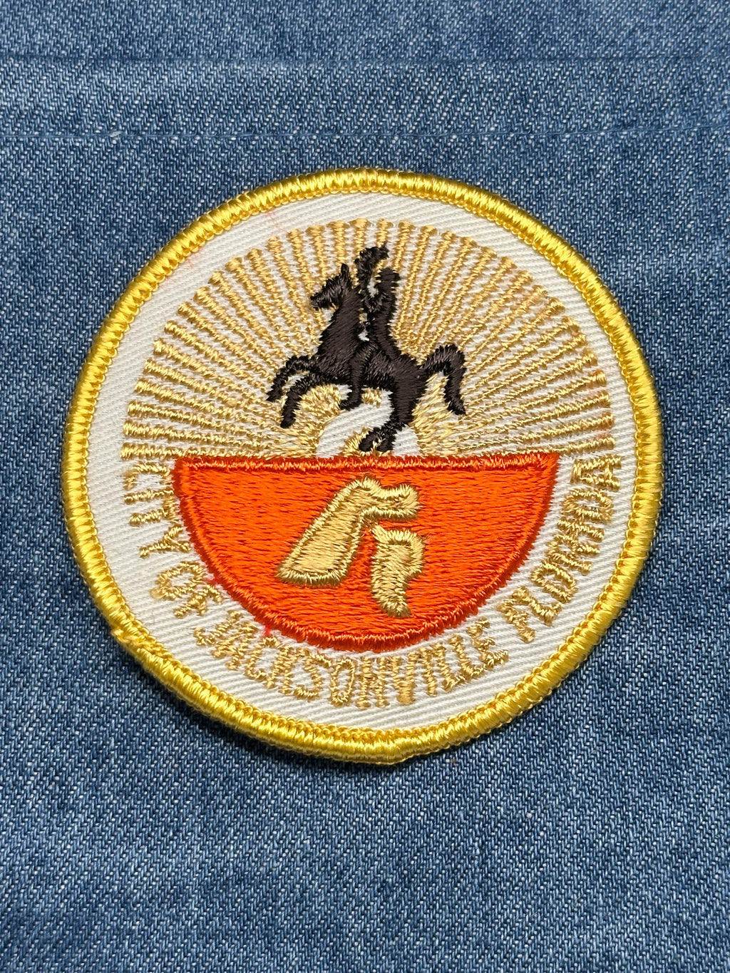 Jacksonville Florida Patch: Sew-On Gold Trim - City Emblem Accessory
