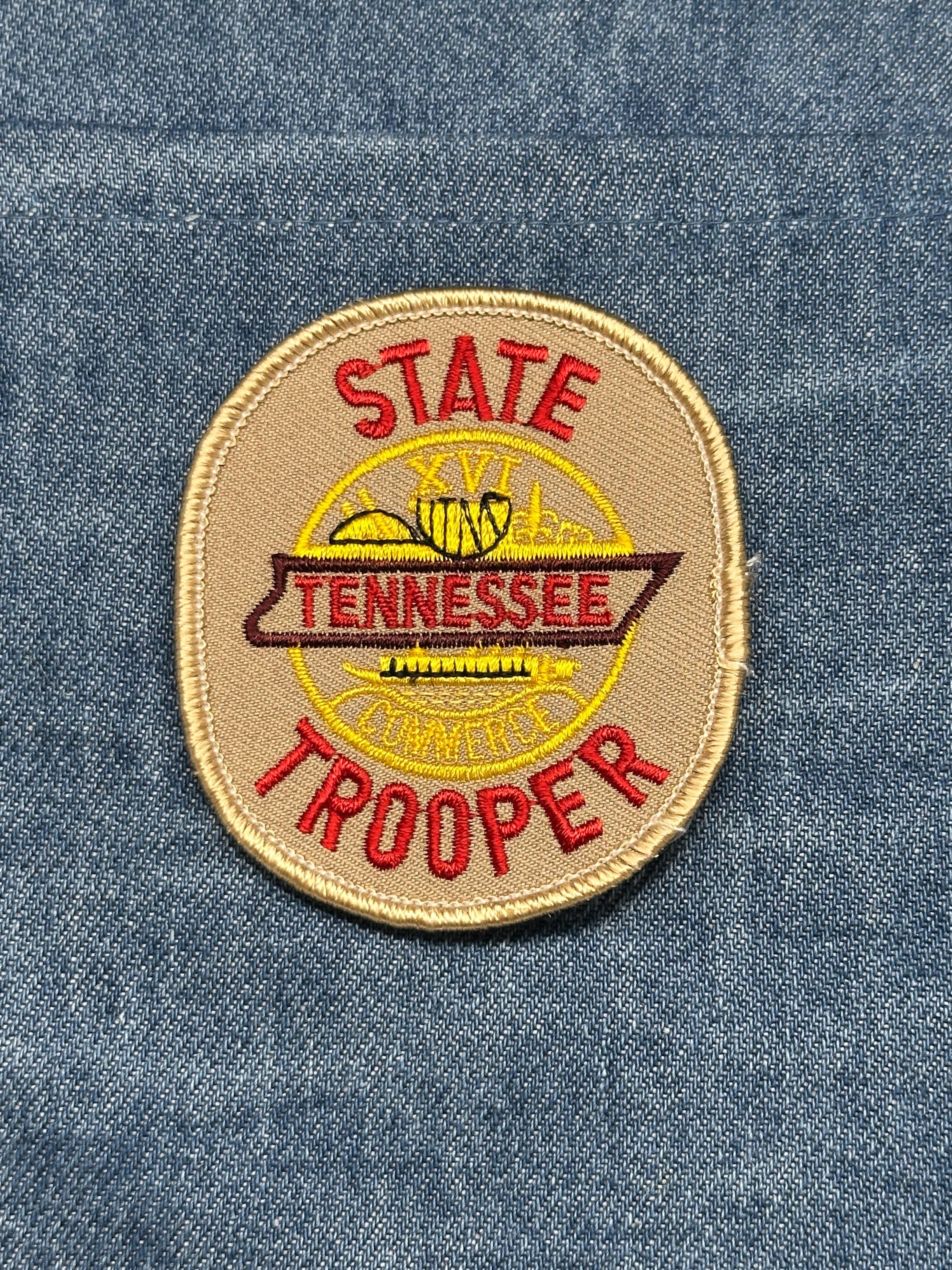 Tennessee State Trooper Collectable Patch: Iron-On Tan - Law Enforcement Accessory