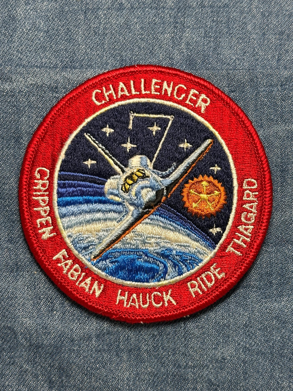 Challenger Collectable STS-7 Mission Patch: Sew-On Multicolor Circle - NASA Space Mission