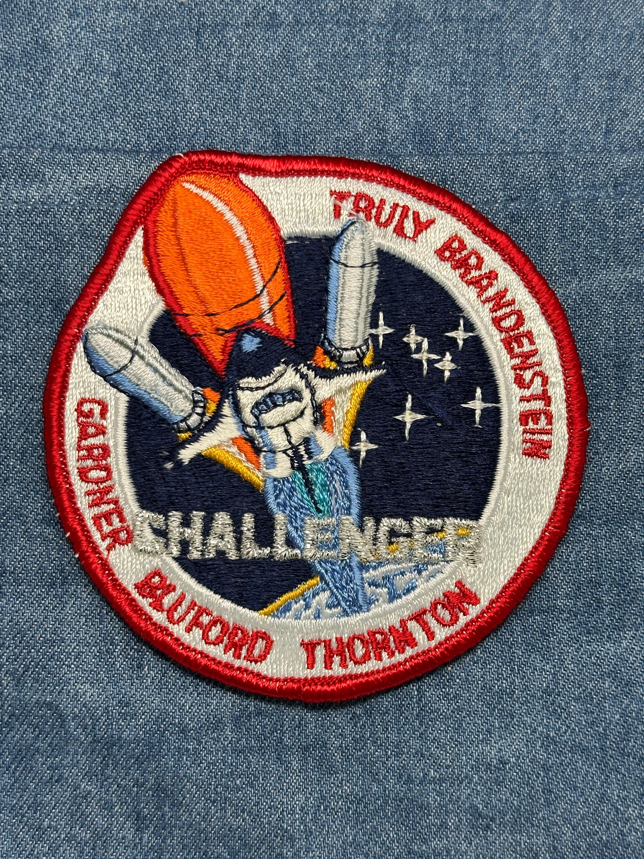 Challenger STS-8 Mission Patch: Iron-On Red Trim - NASA Shuttle Era Accessory