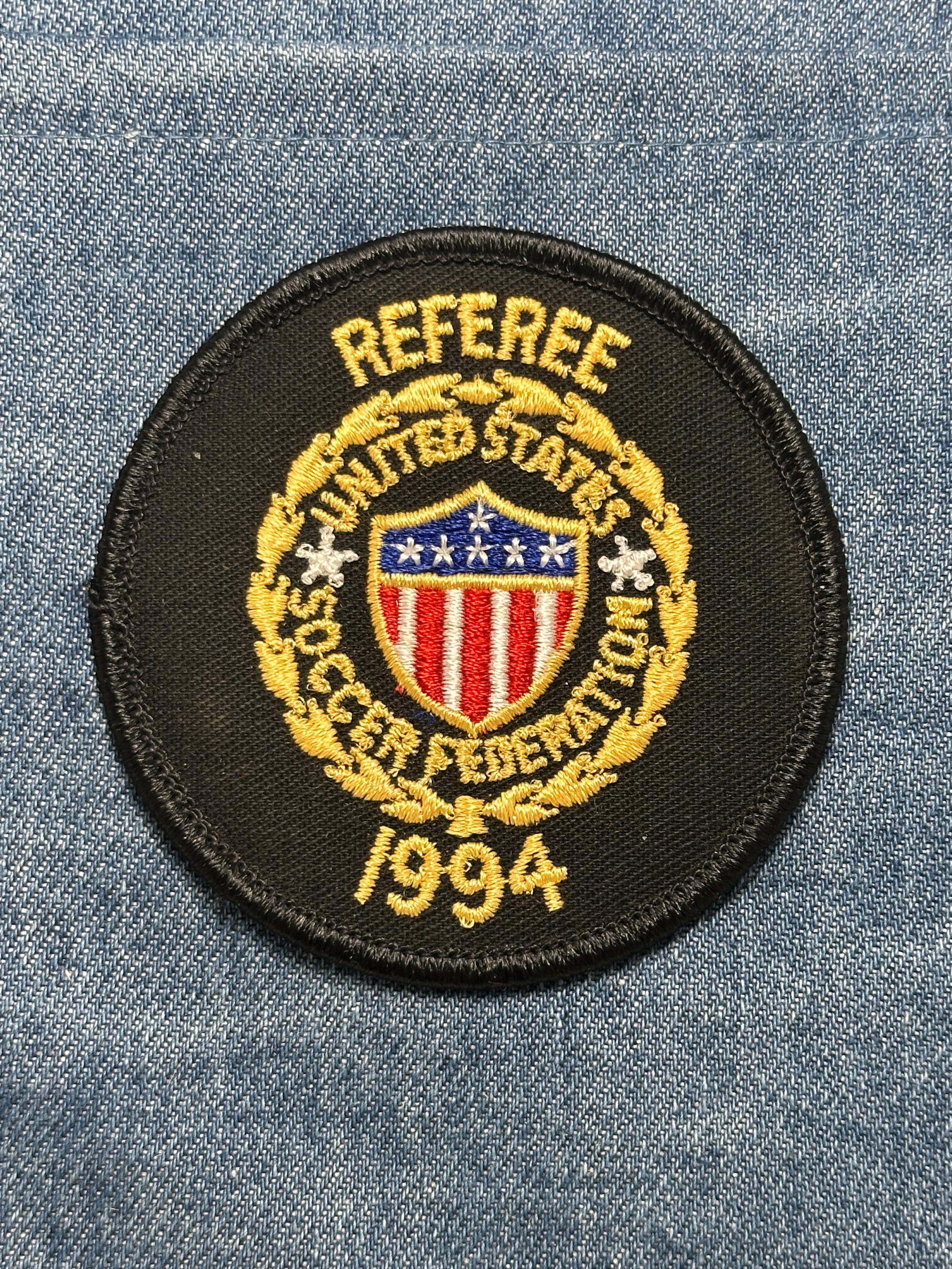 US Soccer Referee Collectable Patch: Iron-On Black Gold - 1994 Accessory