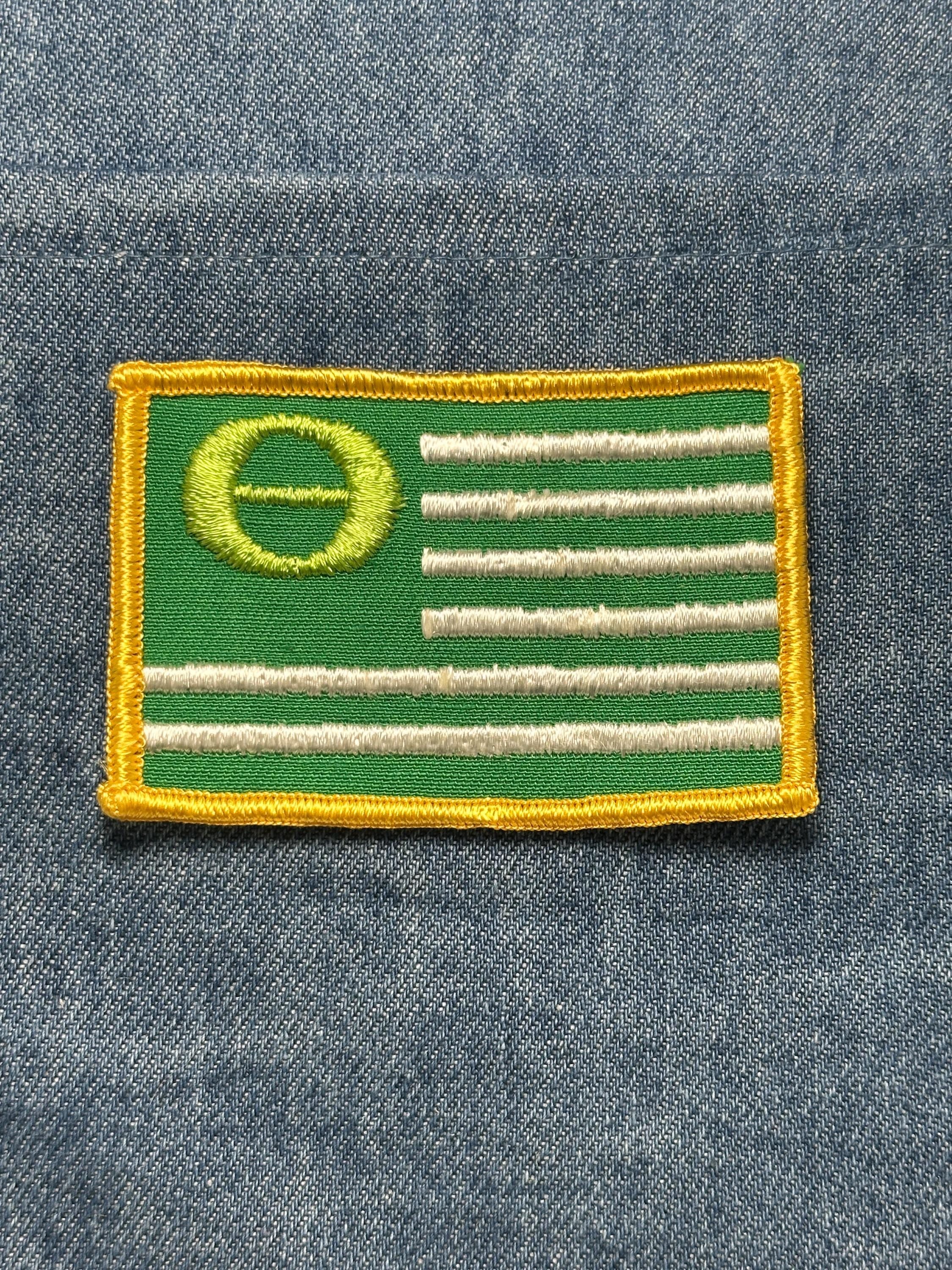 Earth Flag Collectable Patch: Sew-On Green/Yellow - Eco Movement Accessory