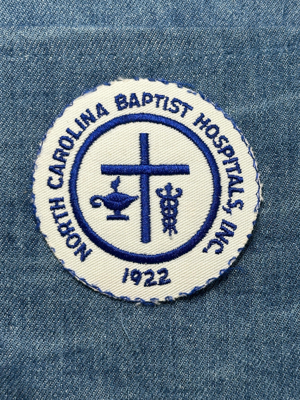 NC Baptist Hospital Collectable Patch: Iron-On Blue White - Medical Accessory